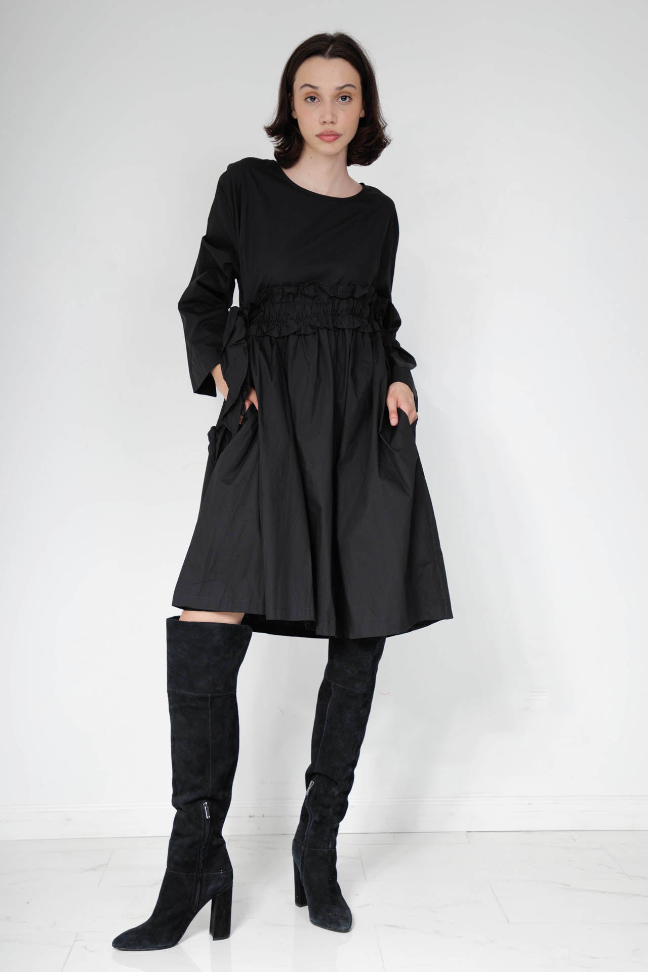 HT 360 Collective - Knee Length Dress For Women | Sexy Black Midi Dress Extra Large / Black HT 360 Collective - Knee Length Dress For Women | Sexy Black Midi Dress Extra Large / Black