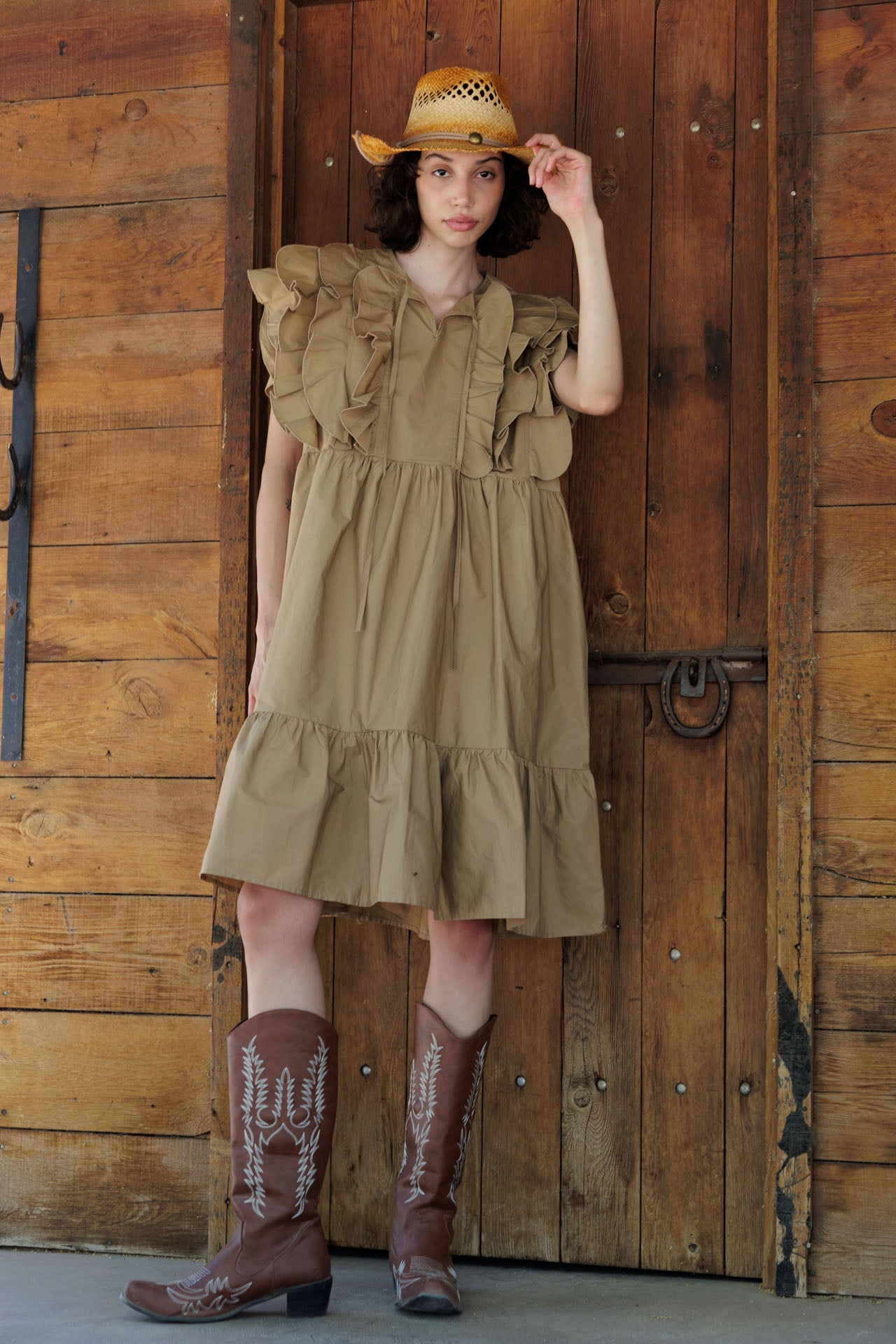 HT 360 Collective -Brown Dress | Knee Length Summer Dresses Medium / Bronze HT 360 Collective -Brown Dress | Knee Length Summer Dresses Medium / Bronze