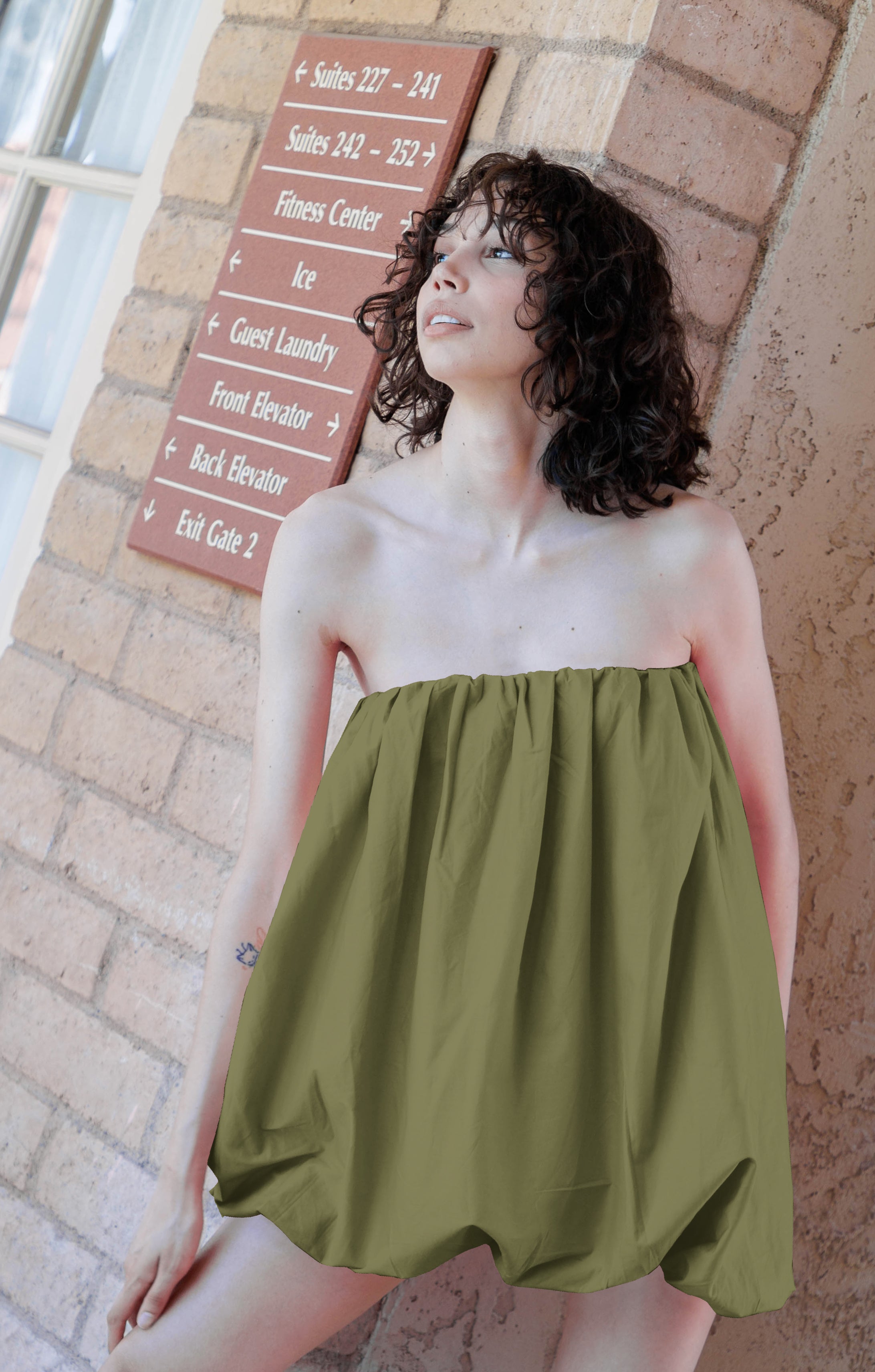 HT 360 Collective - Mini Dresses For Women | Balloon Hem Dress Extra Large / Green HT 360 Collective - Mini Dresses For Women | Balloon Hem Dress Extra Large / Green