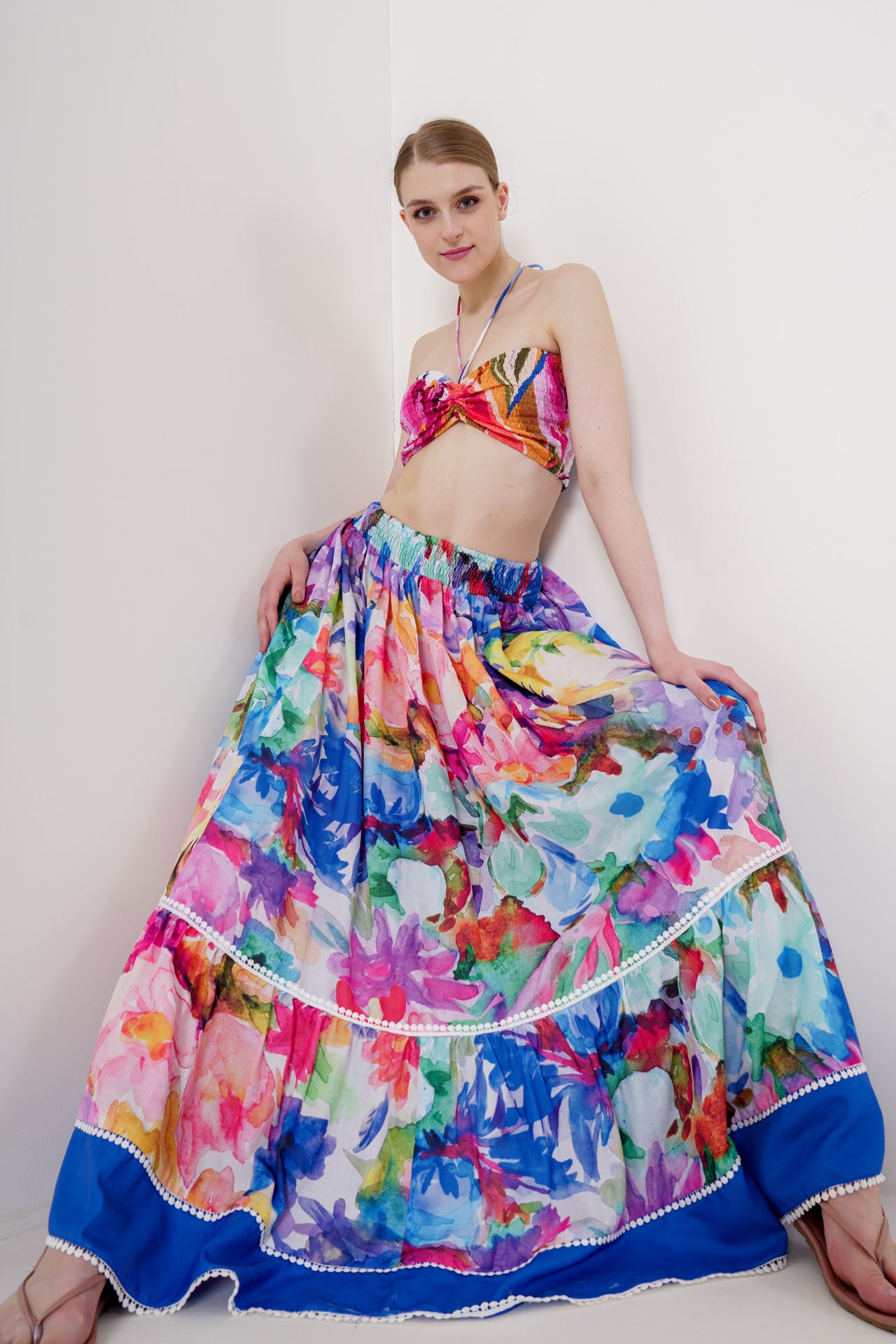 Designer Maxi Skirts For Women Multicolor Skirt – HT360 Collective