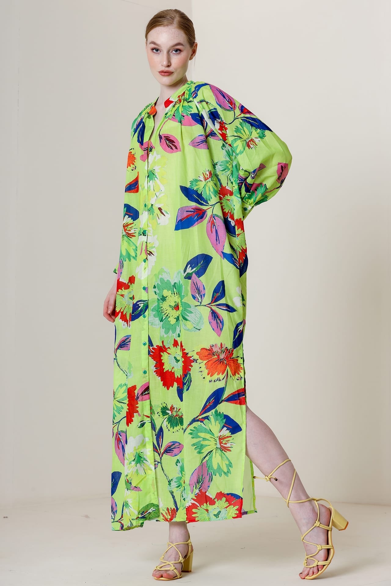 Designer Ladies Long Sleeve Dress Shirt | Mint Green Maxi Dress Large Designer Ladies Long Sleeve Dress Shirt | Mint Green Maxi Dress Large