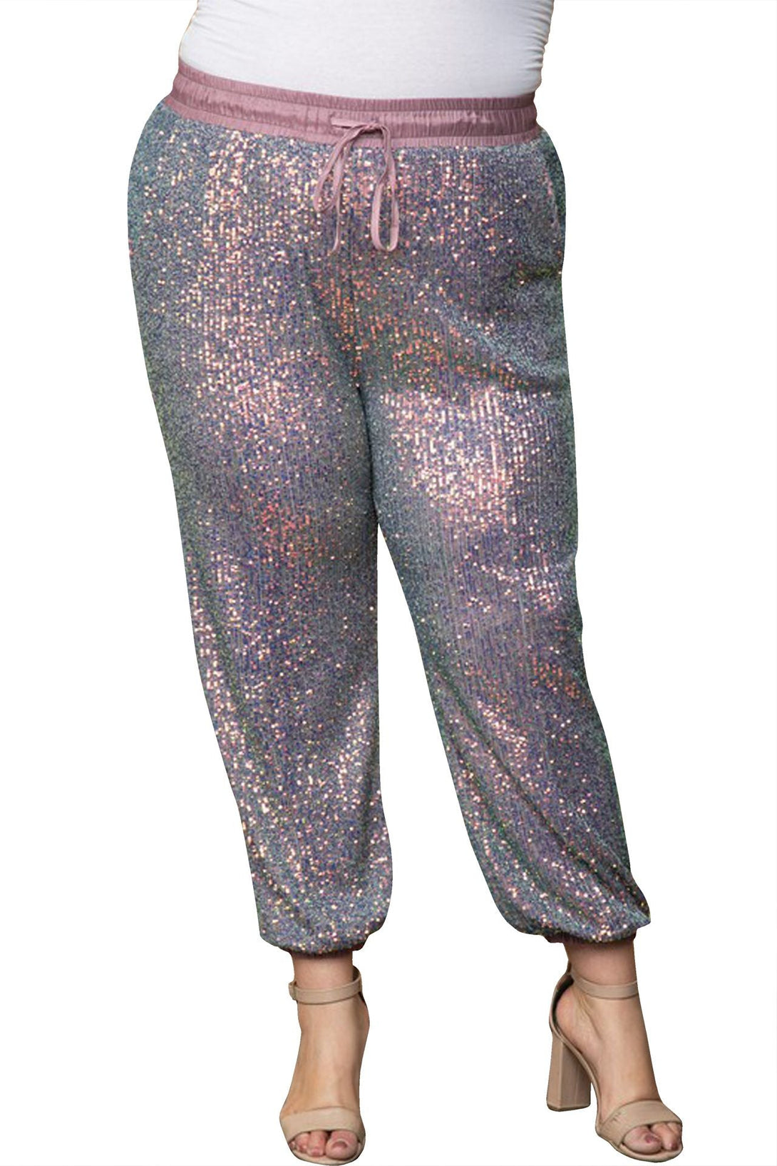 "sequin pants joggers" "sequin jogger pants women" "sequin jogger pants" "HT 360 Collective" 