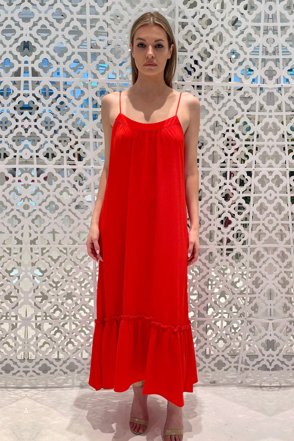 HT 360 Collective, designer midi dresses, red satin midi dress,
midi casual dresses for women, 