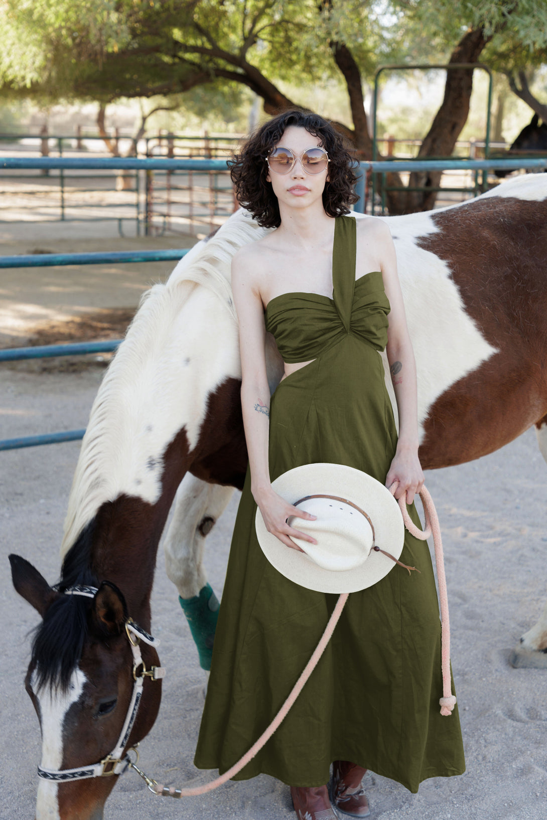 HT 360 Collective - Bohemian Maxi Dress | One Shoulder Dress Extra Large / Green HT 360 Collective - Bohemian Maxi Dress | One Shoulder Dress Extra Large / Green