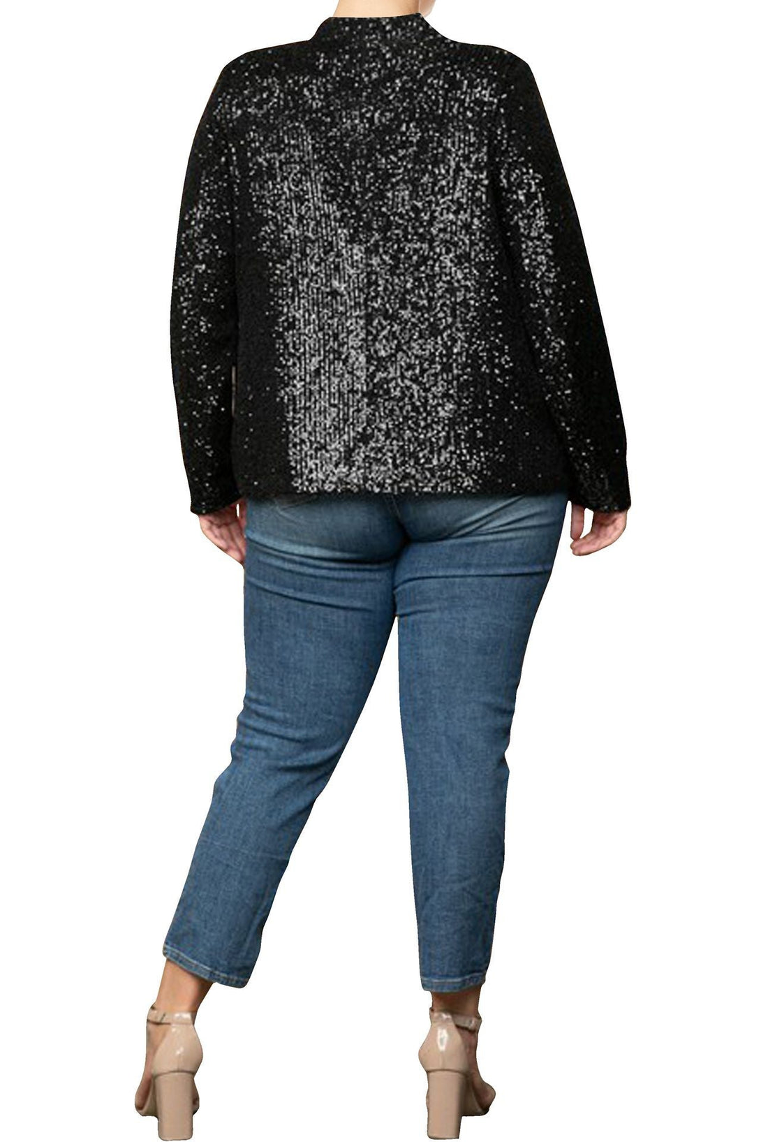 "HT 360 Collective" "sequins jacket women's" "black sequin plus size jacket" "sequin jacket blazer" "black sequin womens jacket"