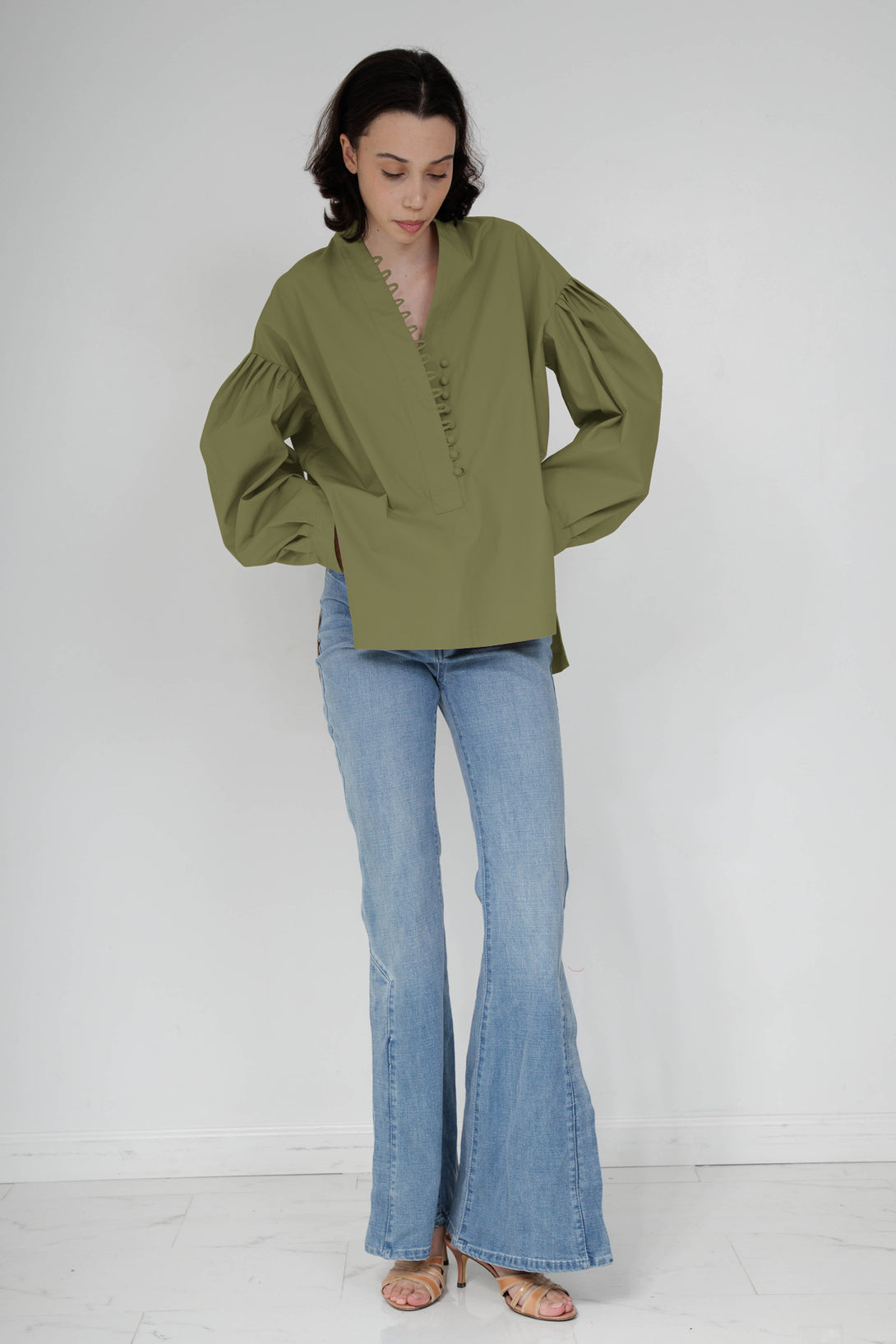  HT 360 Collective, puff sleeve long sleeve top, long puff sleeve top,