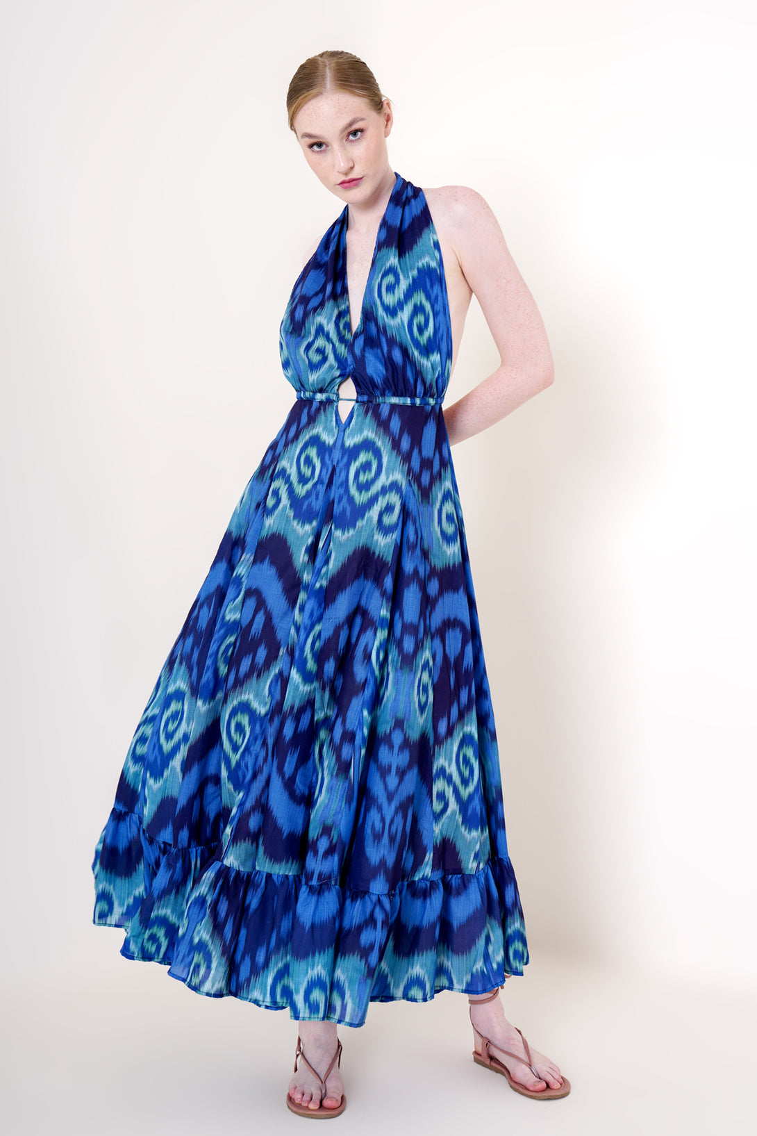Designer Plunge Neck | Halter Neck Dress | Royal Blue Cocktail Dress HT360 Collective Designer Plunge Neck | Halter Neck Dress | Royal Blue Cocktail Dress HT360 Collective