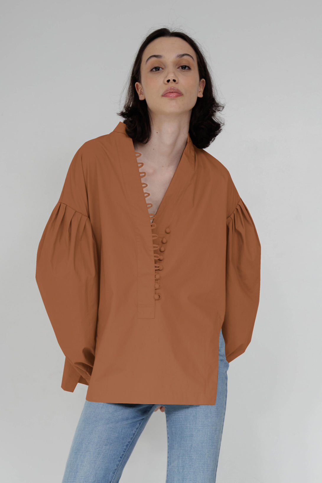 brown color tops, tops brown, dark brown blouse, HT 360 Collective,