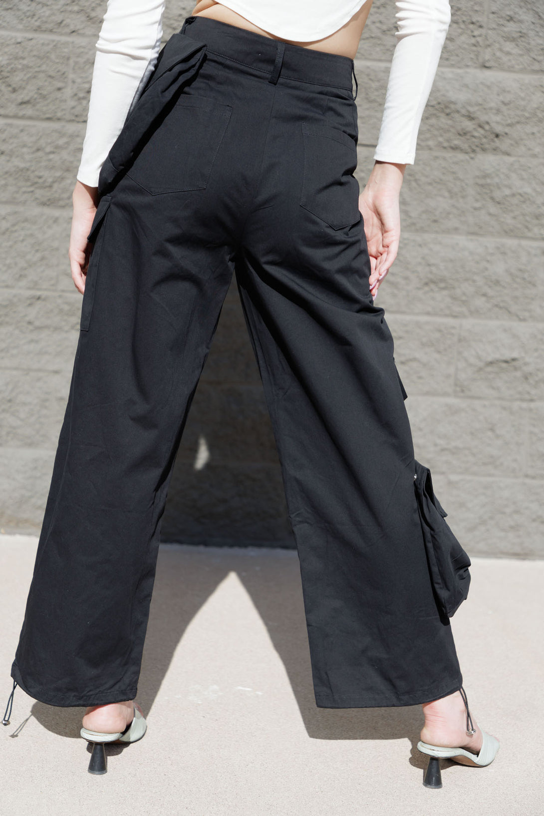 low rise cargo pants, wide leg cargo pants, ladies cargo pants, HT 360 Collective,