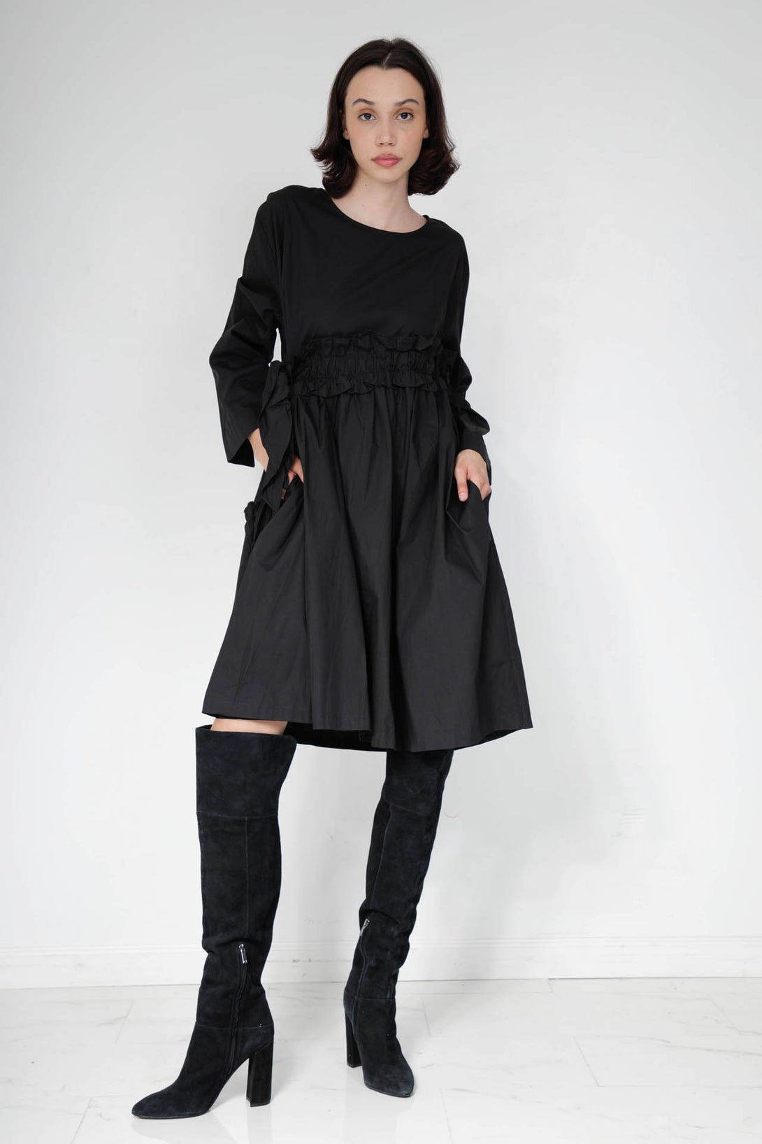 HT 360 Collective - Knee Length Dress For Women | Sexy Black Midi Dress Extra Large / Black HT 360 Collective - Knee Length Dress For Women | Sexy Black Midi Dress Extra Large / Black