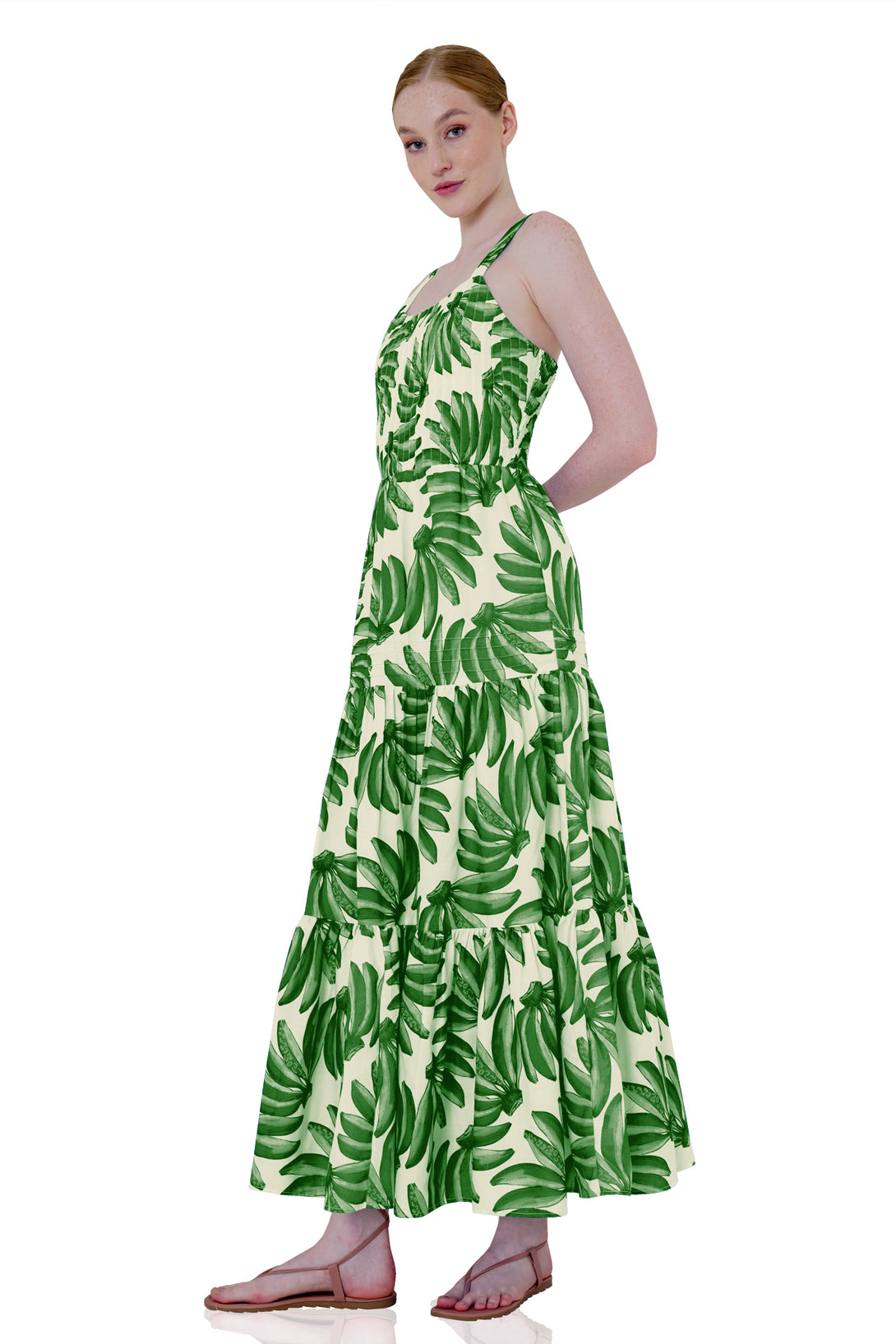 HT 360 Collective - Green Maxi Dress | Tiered Maxi Dress Formal Extra Large / Green HT 360 Collective - Green Maxi Dress | Tiered Maxi Dress Formal Extra Large / Green