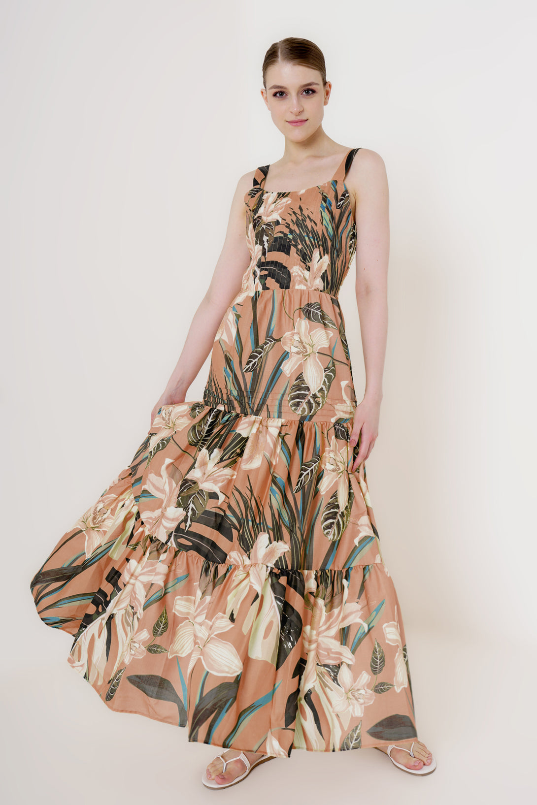HT 360 Collective - Grey Maxi Dress | Floor Length Maxi Dress Extra Large / Beige HT 360 Collective - Grey Maxi Dress | Floor Length Maxi Dress Extra Large / Beige