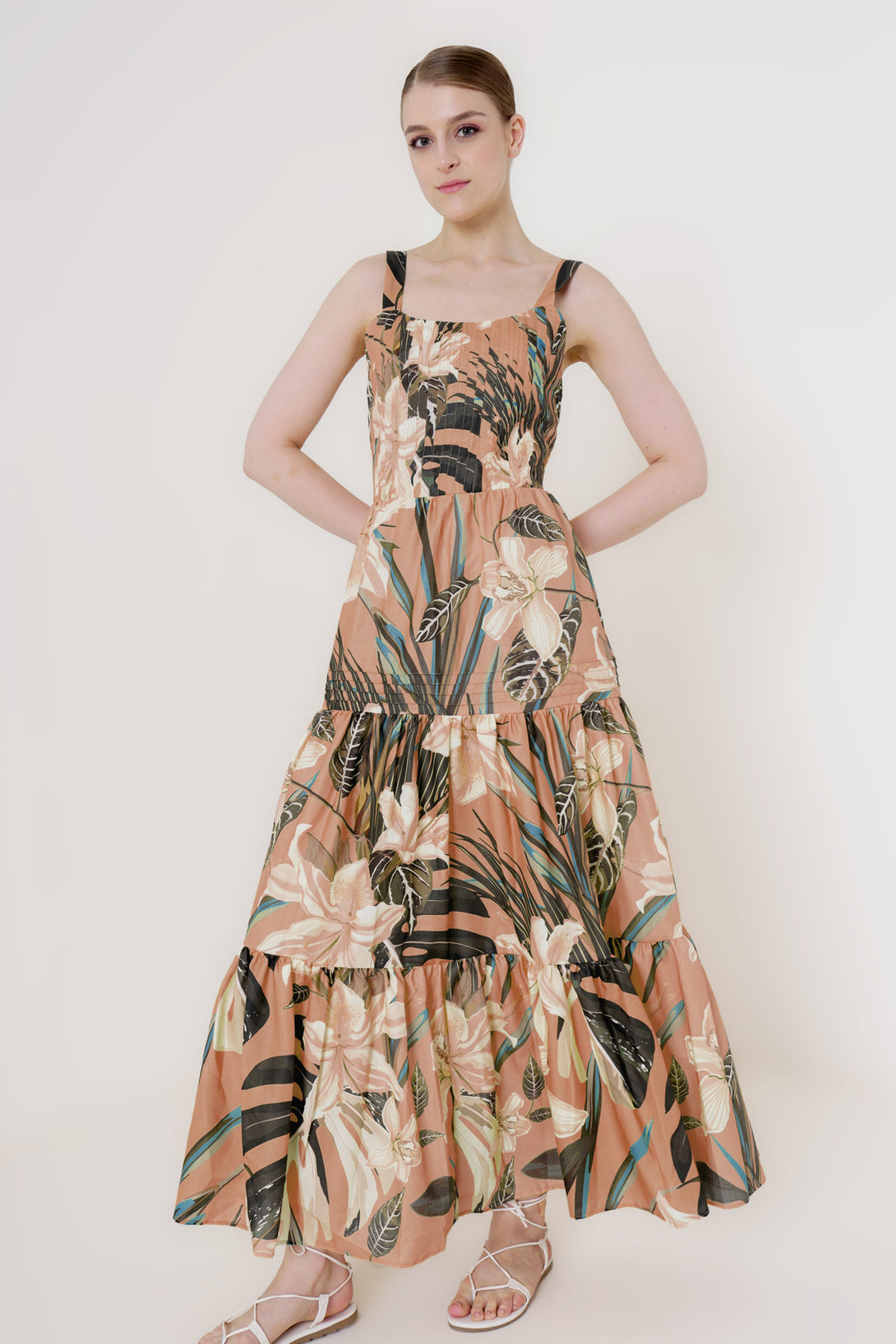 HT 360 Collective - Grey Maxi Dress | Floor Length Maxi Dress Extra Large / Beige HT 360 Collective - Grey Maxi Dress | Floor Length Maxi Dress Extra Large / Beige