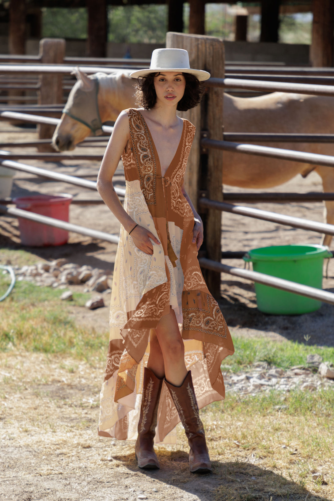 HT 360 Collective -Asymmetrical Dress | Floor Length Boho Dress HT360 Collective HT 360 Collective -Asymmetrical Dress | Floor Length Boho Dress HT360 Collective
