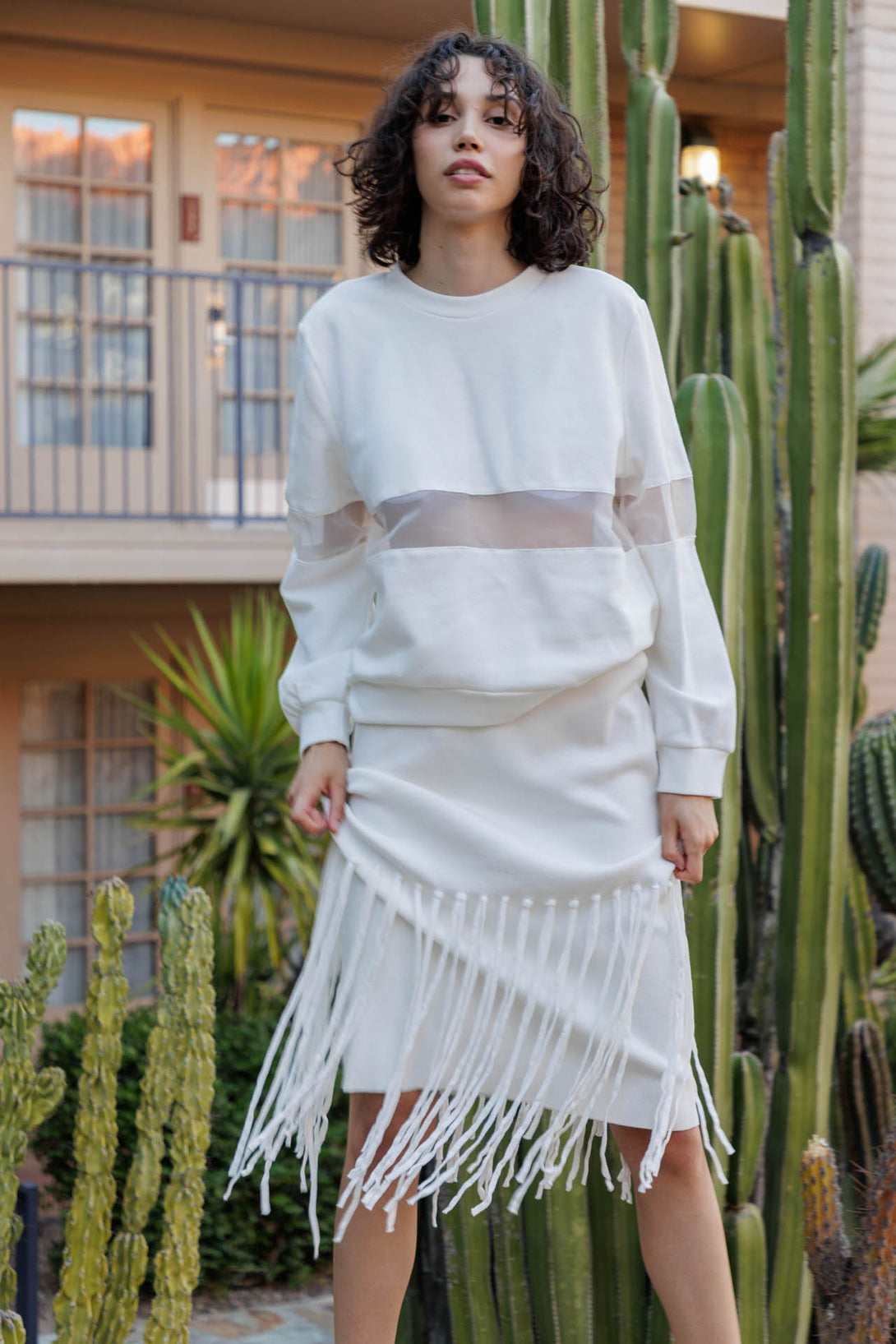 fringe skirt, skirt fringe, white fringe skirt, fringe skirt western, HT 360 Collective,