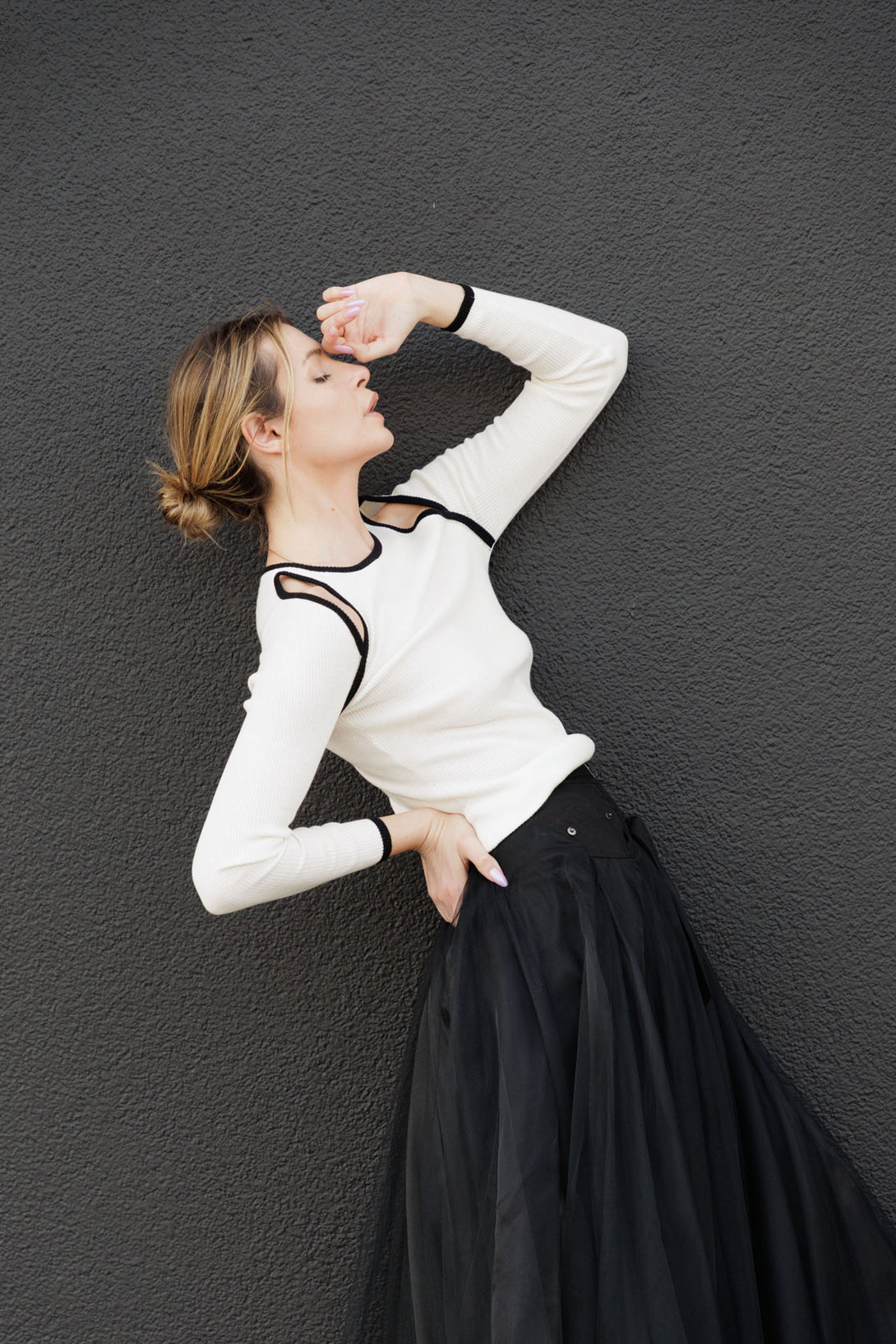 long black skirt, black tulle maxi skirt, layered tulle maxi skirt, HT 360 Collective,