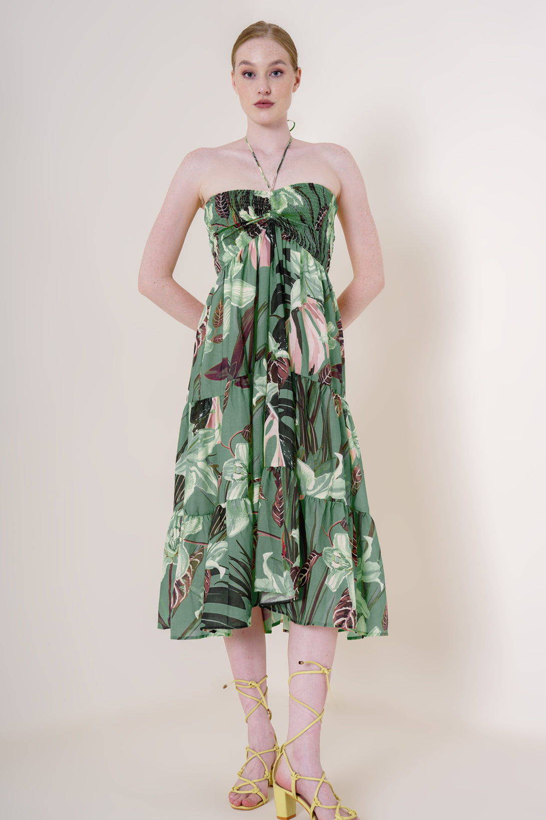 dark green cocktail dress, printed midi dress, mid length dresses formal, HT 360 Collective,