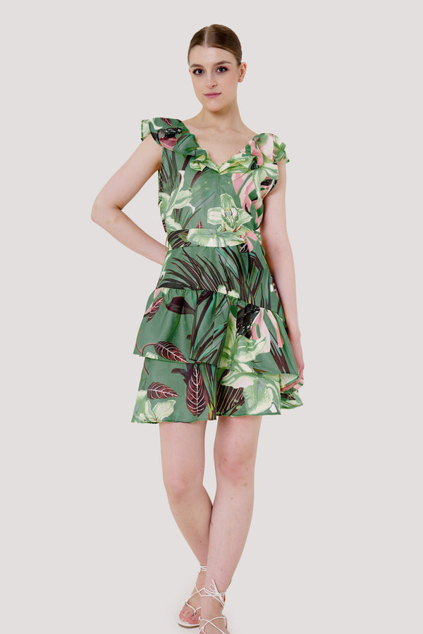 emerald green short dress, Poplin Cotton, sexy mini dress, HT 360 Collective,