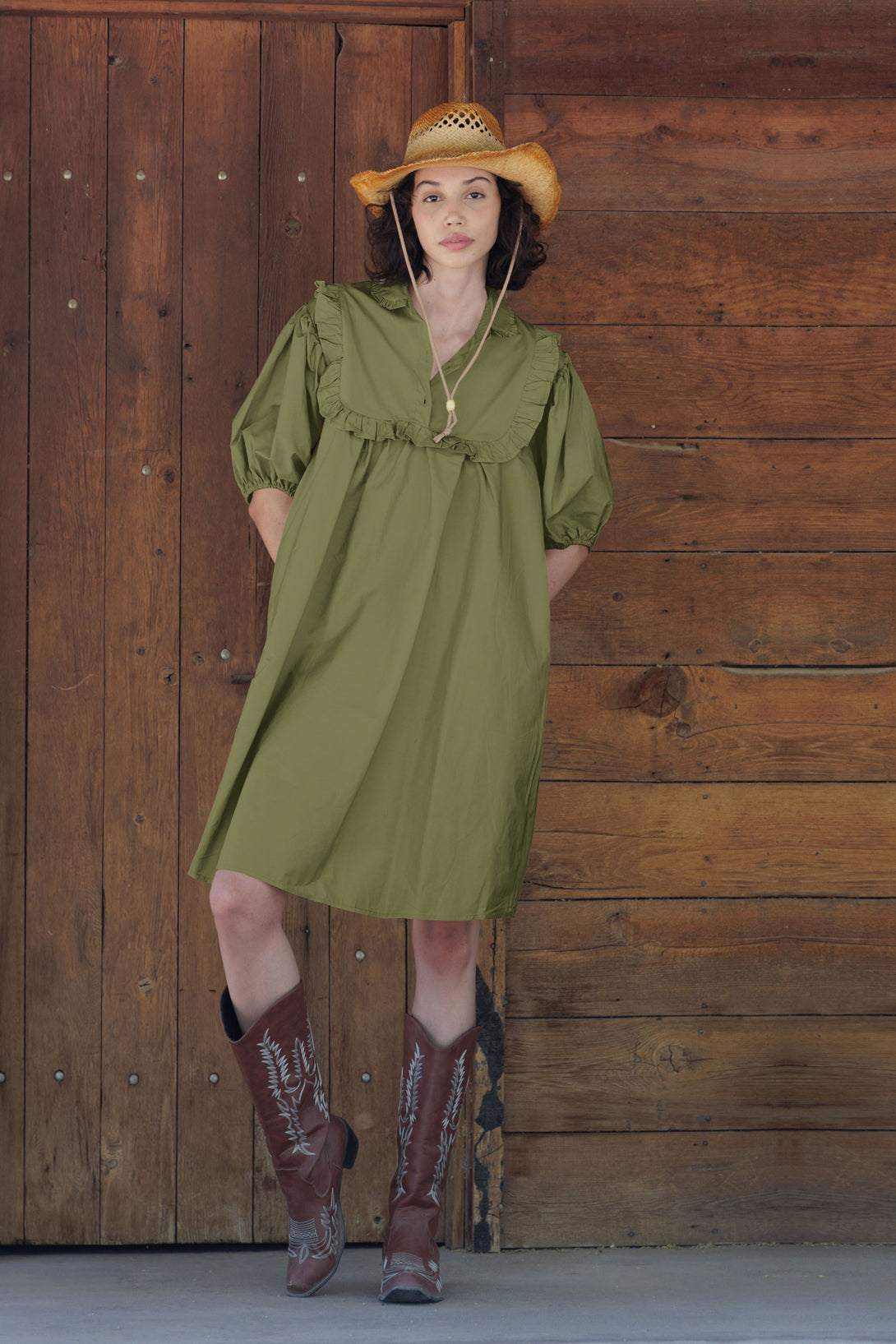 HT 360 Collective - Green Dress | Knee Length Dresses For Women Custom / Green HT 360 Collective - Green Dress | Knee Length Dresses For Women Custom / Green