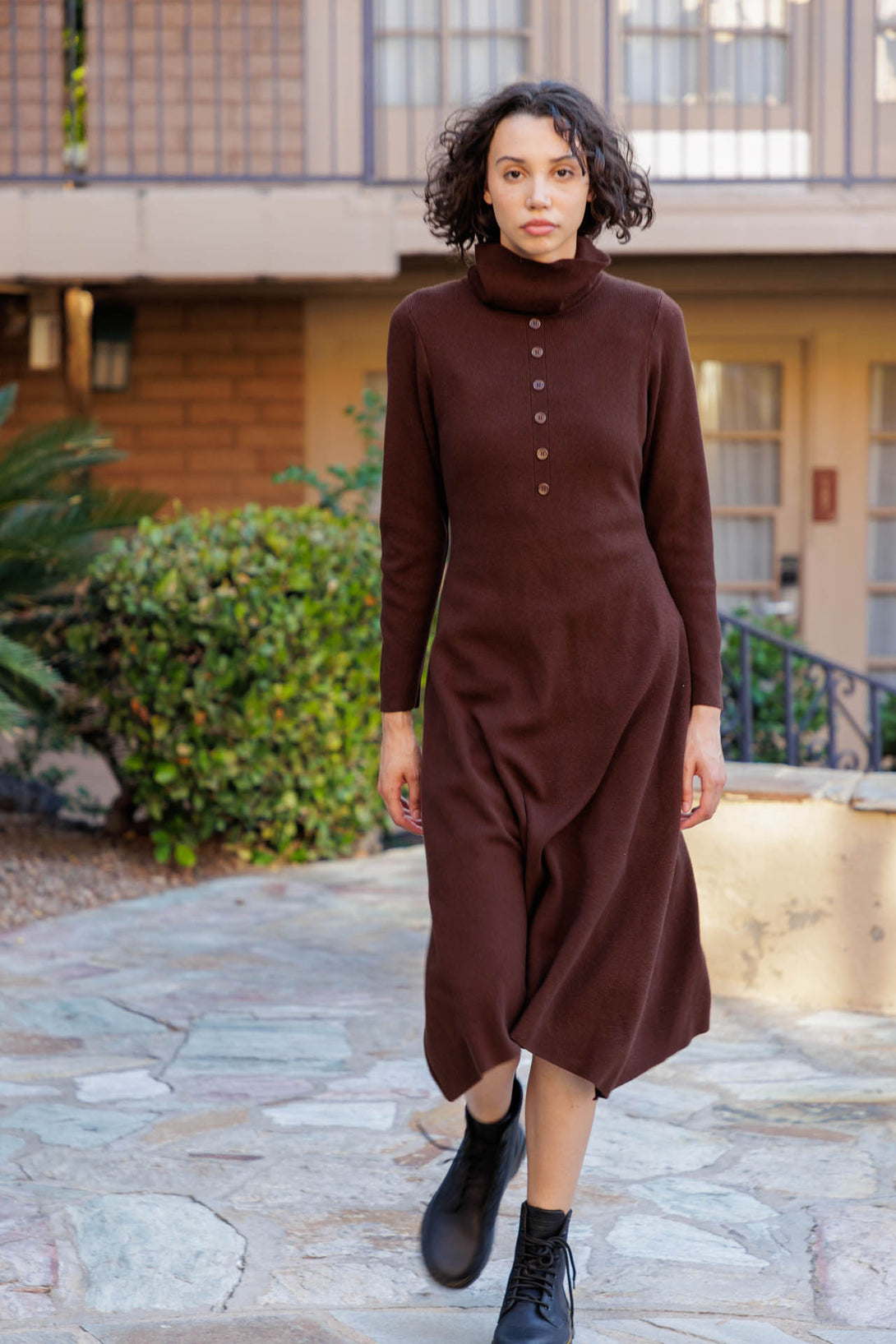 HT 360 Collective - Brown Knit Dress | Knit Dresses With Sleeves HT360 Collective HT 360 Collective - Brown Knit Dress | Knit Dresses With Sleeves HT360 Collective