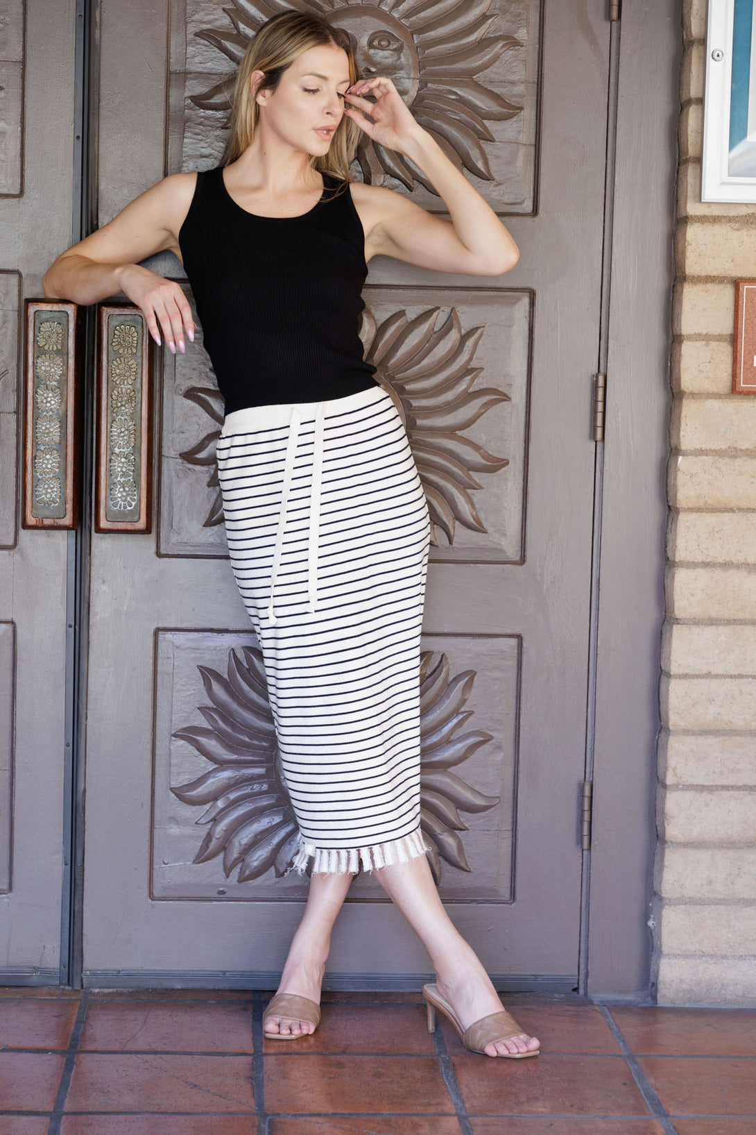 pencil midi skirt, black midi pencil skirt, HT 360 Collective,