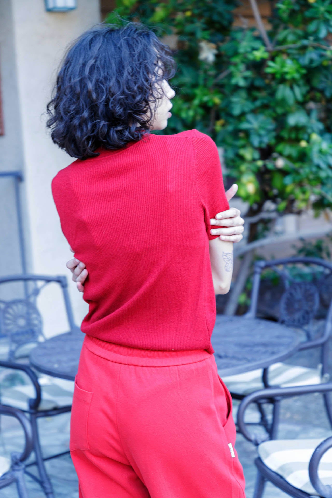 HT 360 Collective - Red Knit Top Womens | Knitted Tops Short