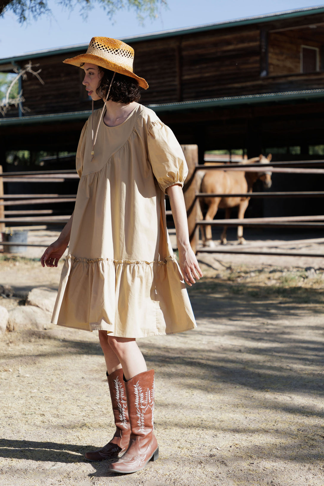 HT 360 Collective - Brown Dress | Knee Length Dresses For Women HT360 Collective HT 360 Collective - Brown Dress | Knee Length Dresses For Women HT360 Collective
