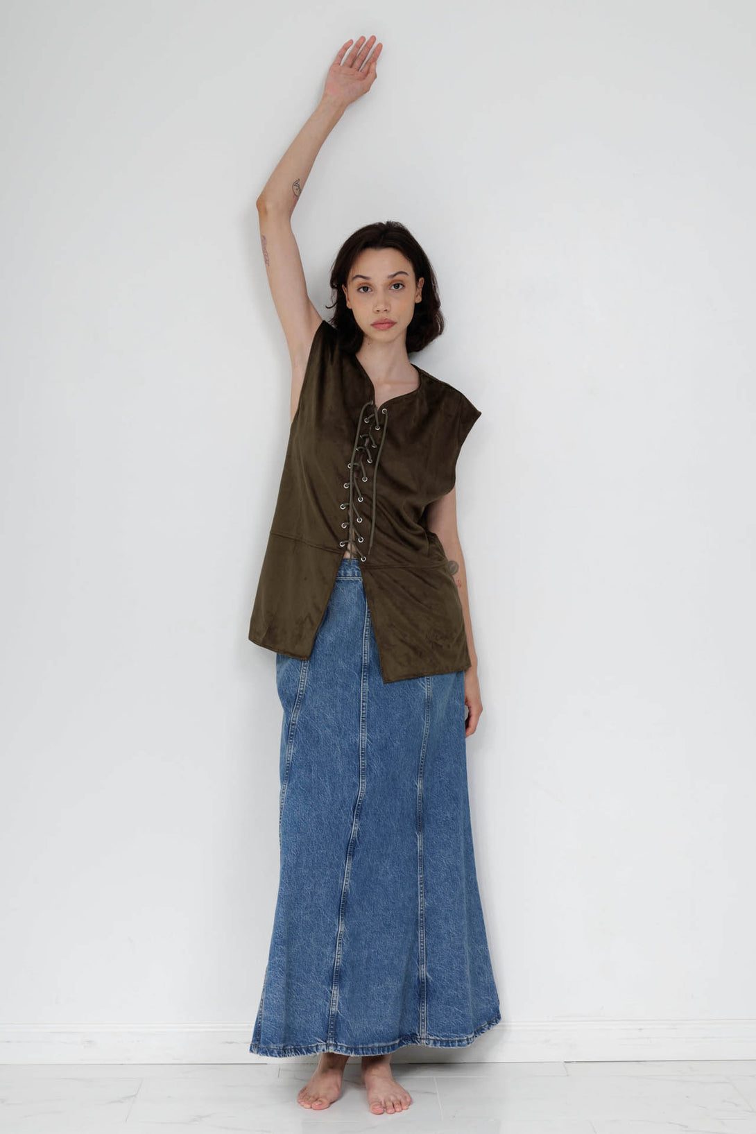 long jean skirts women, HT 360 Collective, denim maxi, long denim maxi skirt,