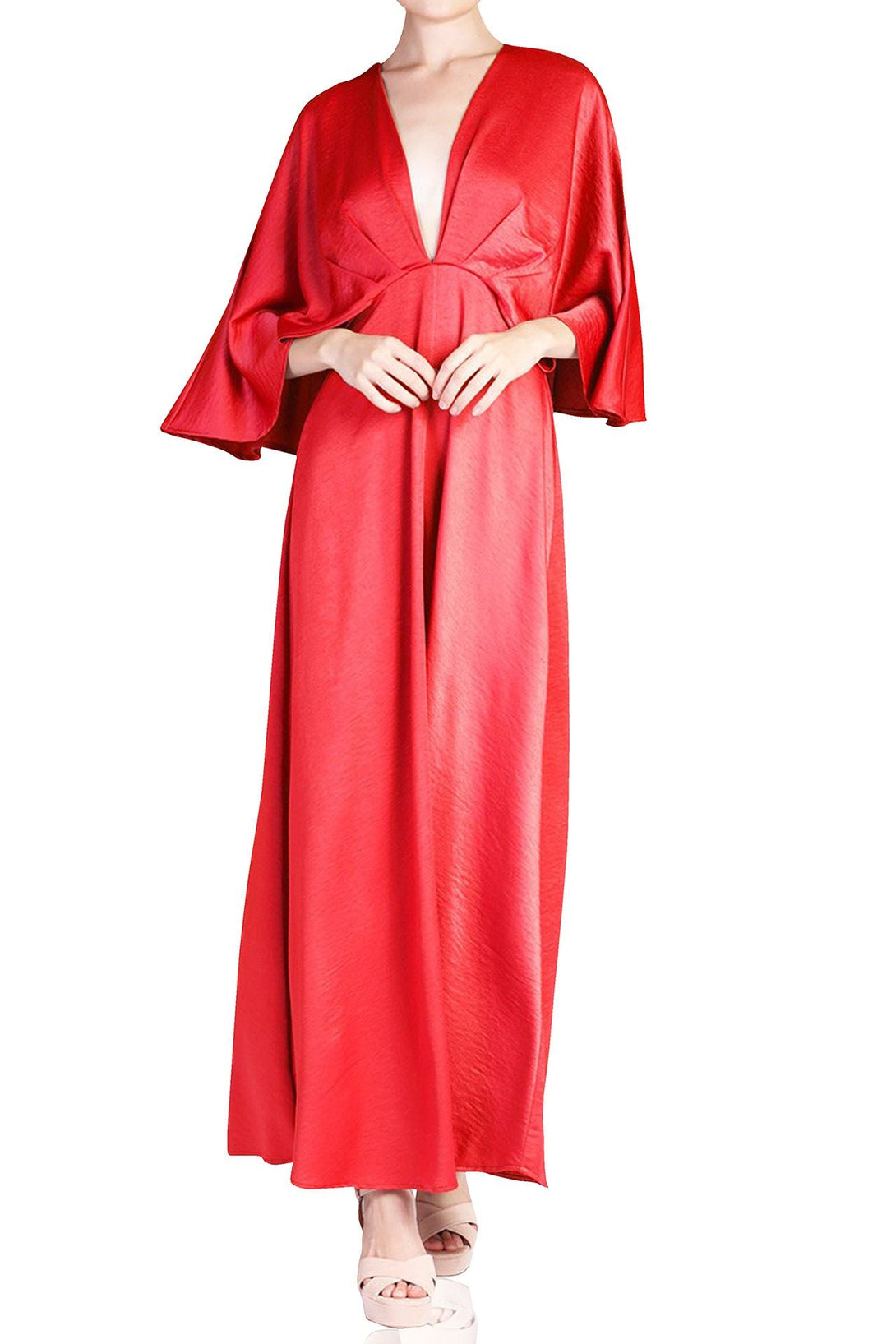 HT 360 Collective - Red Long Maxi Dress | Maxi Dress With Sleeves Large HT 360 Collective - Red Long Maxi Dress | Maxi Dress With Sleeves Large