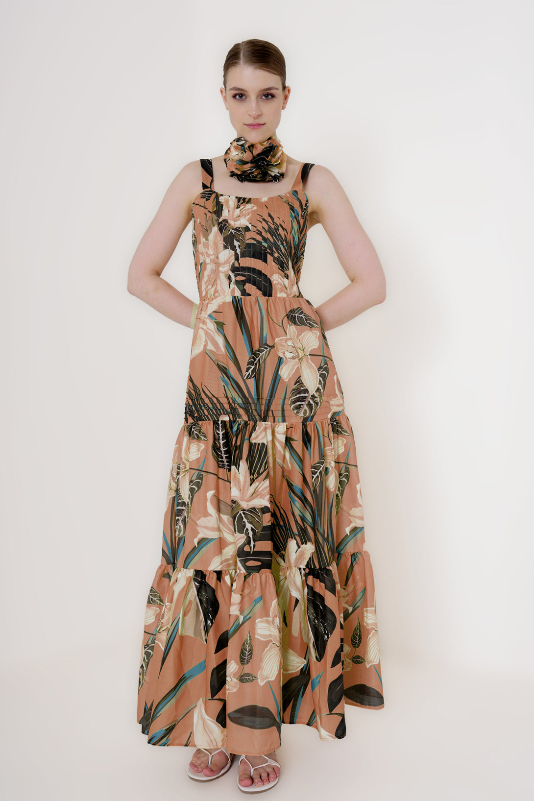 HT 360 Collective - Grey Maxi Dress | Floor Length Maxi Dress Extra Large / Beige HT 360 Collective - Grey Maxi Dress | Floor Length Maxi Dress Extra Large / Beige