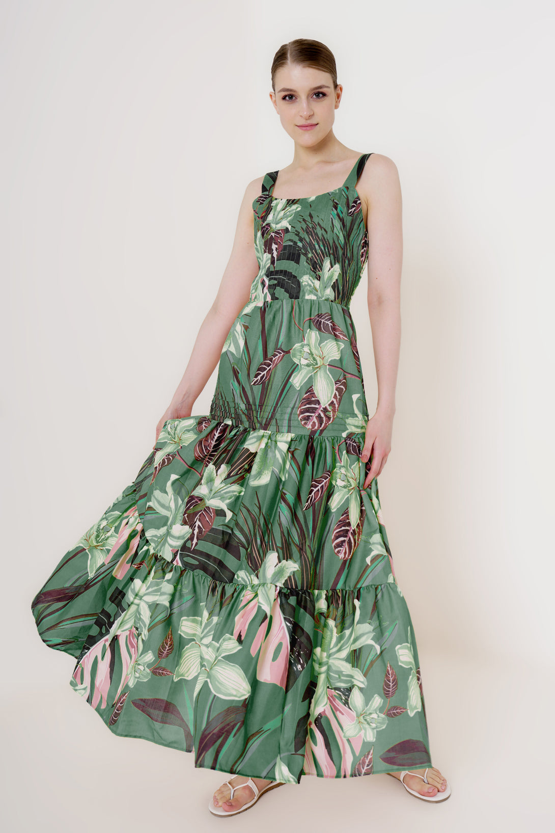 HT 360 Collective - Green Long Dress | Strappy Flowy Dress Custom / Mint HT 360 Collective - Green Long Dress | Strappy Flowy Dress Custom / Mint