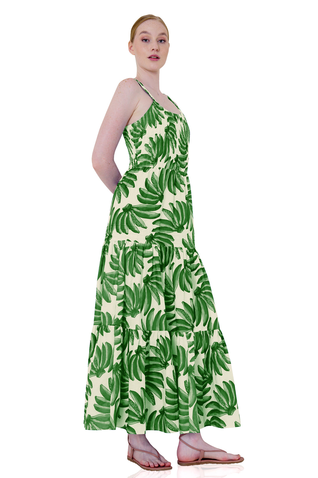 HT 360 Collective - Green Maxi Dress | Tiered Maxi Dress Formal Extra Large / Green HT 360 Collective - Green Maxi Dress | Tiered Maxi Dress Formal Extra Large / Green