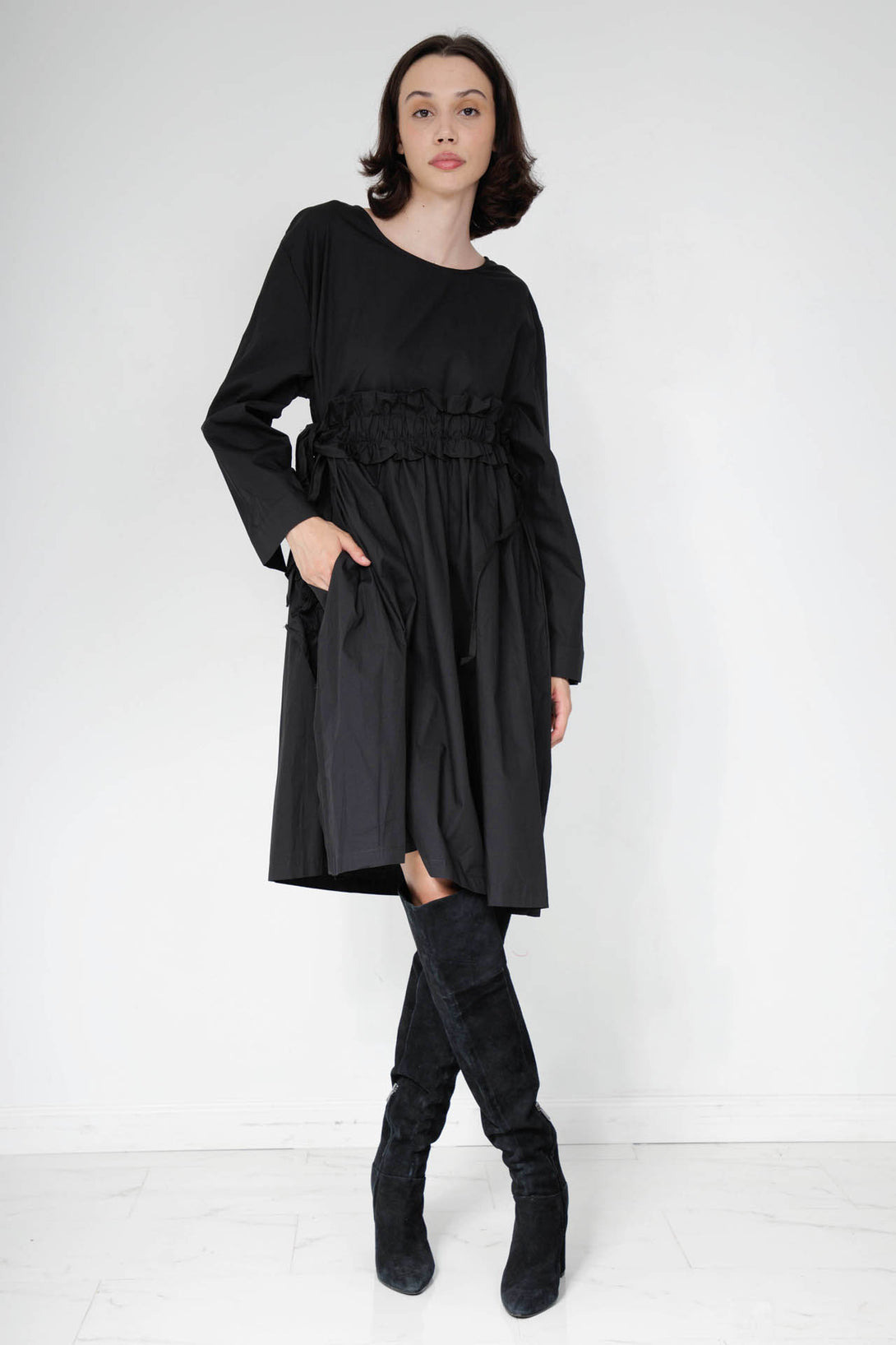 HT 360 Collective - Knee Length Dress For Women | Sexy Black Midi Dress HT360 Collective HT 360 Collective - Knee Length Dress For Women | Sexy Black Midi Dress HT360 Collective