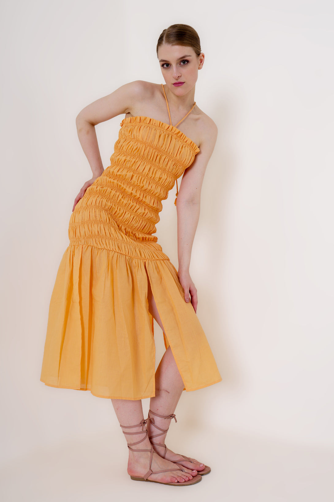 designer Strapless Midi Cocktail Dress | Midi Orange Dresses For Women HT360 Collective designer Strapless Midi Cocktail Dress | Midi Orange Dresses For Women HT360 Collective