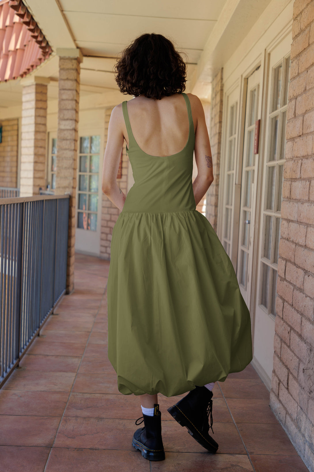 HT 360 Collective - Designer Midi Dresses | Bubble Dress Hem | Soft Volume Large / Green HT 360 Collective - Designer Midi Dresses | Bubble Dress Hem | Soft Volume Large / Green