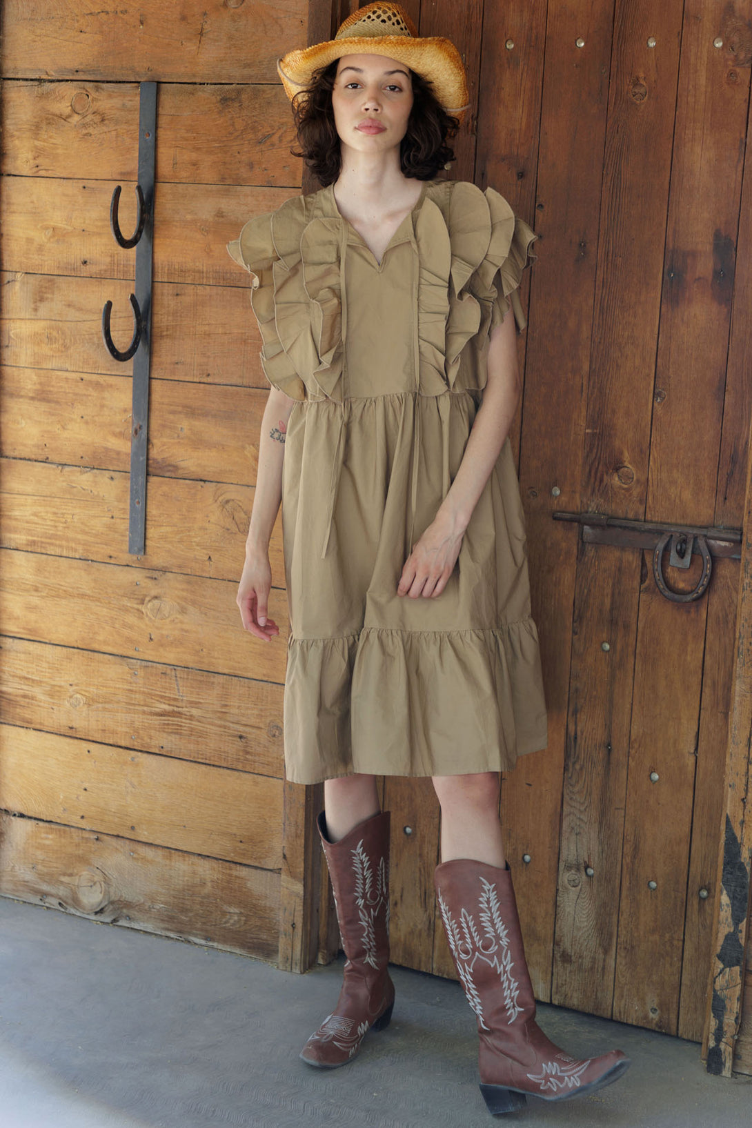HT 360 Collective -Brown Dress | Knee Length Summer Dresses HT360 Collective HT 360 Collective -Brown Dress | Knee Length Summer Dresses HT360 Collective