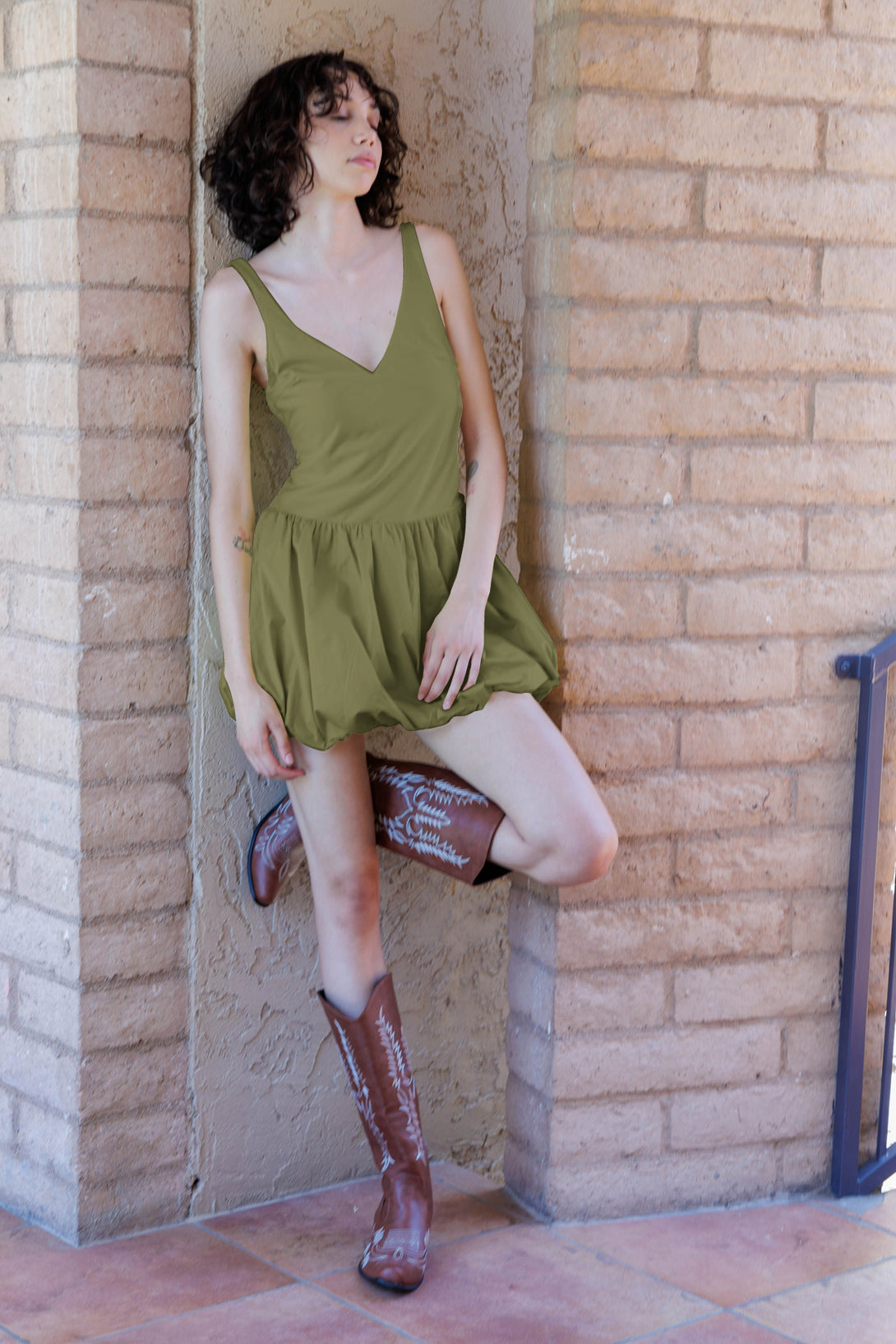 HT 360 Collective - Bubble Hem Dress | Green Mini Dresses Custom / Green HT 360 Collective - Bubble Hem Dress | Green Mini Dresses Custom / Green