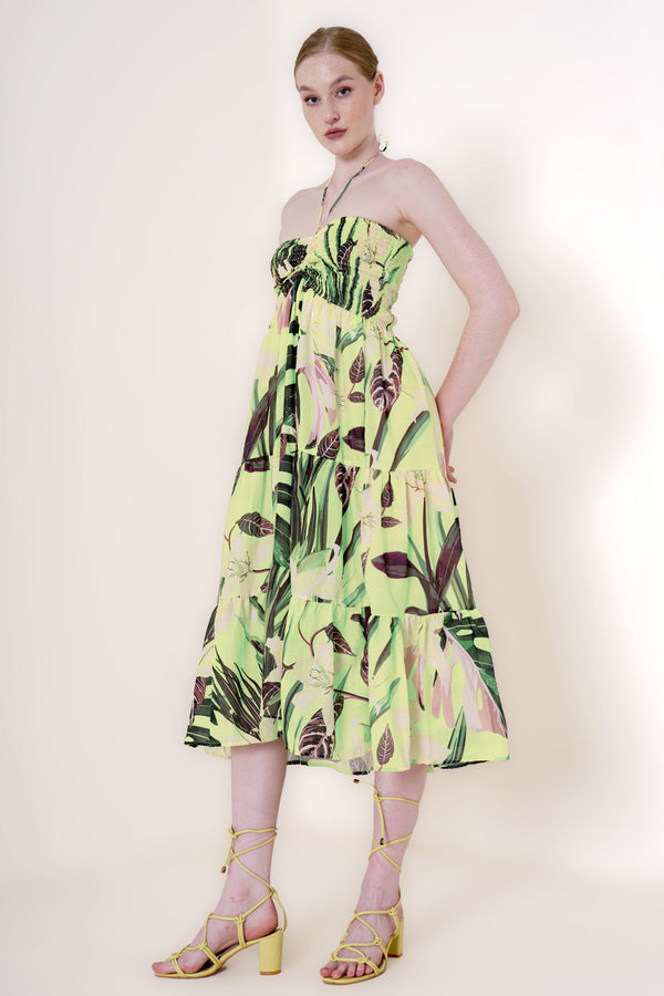 summer casual dresses women Boho Floral Multicolor Tiered Smock Dress
