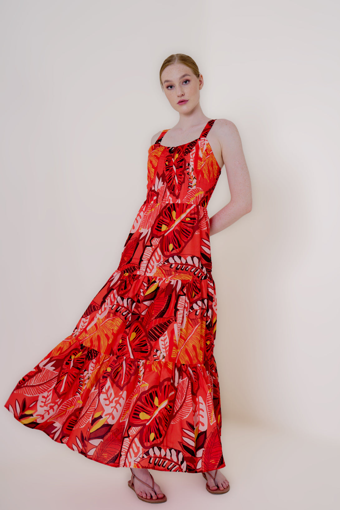 Designer Long Strappy Summer Dresses | Orange Floor Length Dress HT360 Collective Designer Long Strappy Summer Dresses | Orange Floor Length Dress HT360 Collective