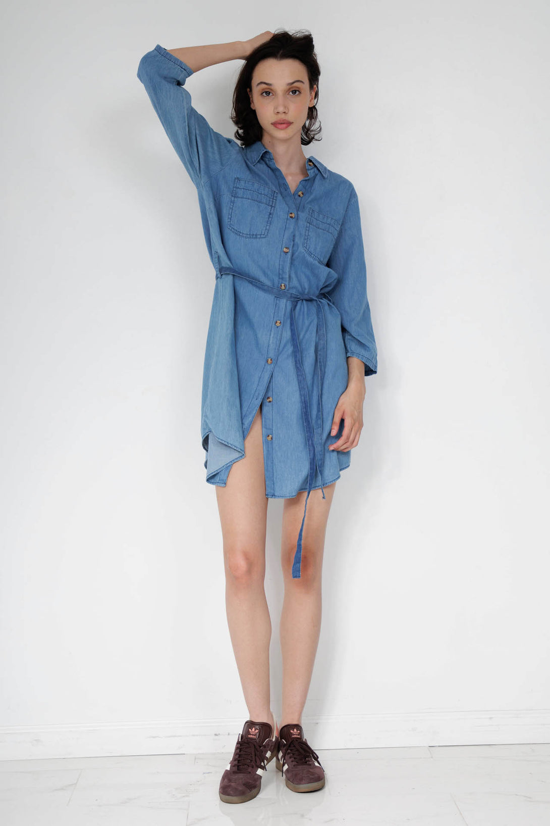 HT 360 Collective - Denim Shirt Dress | Long Sleeve Denim Shirt Dress Extra Large / Blue HT 360 Collective - Denim Shirt Dress | Long Sleeve Denim Shirt Dress Extra Large / Blue