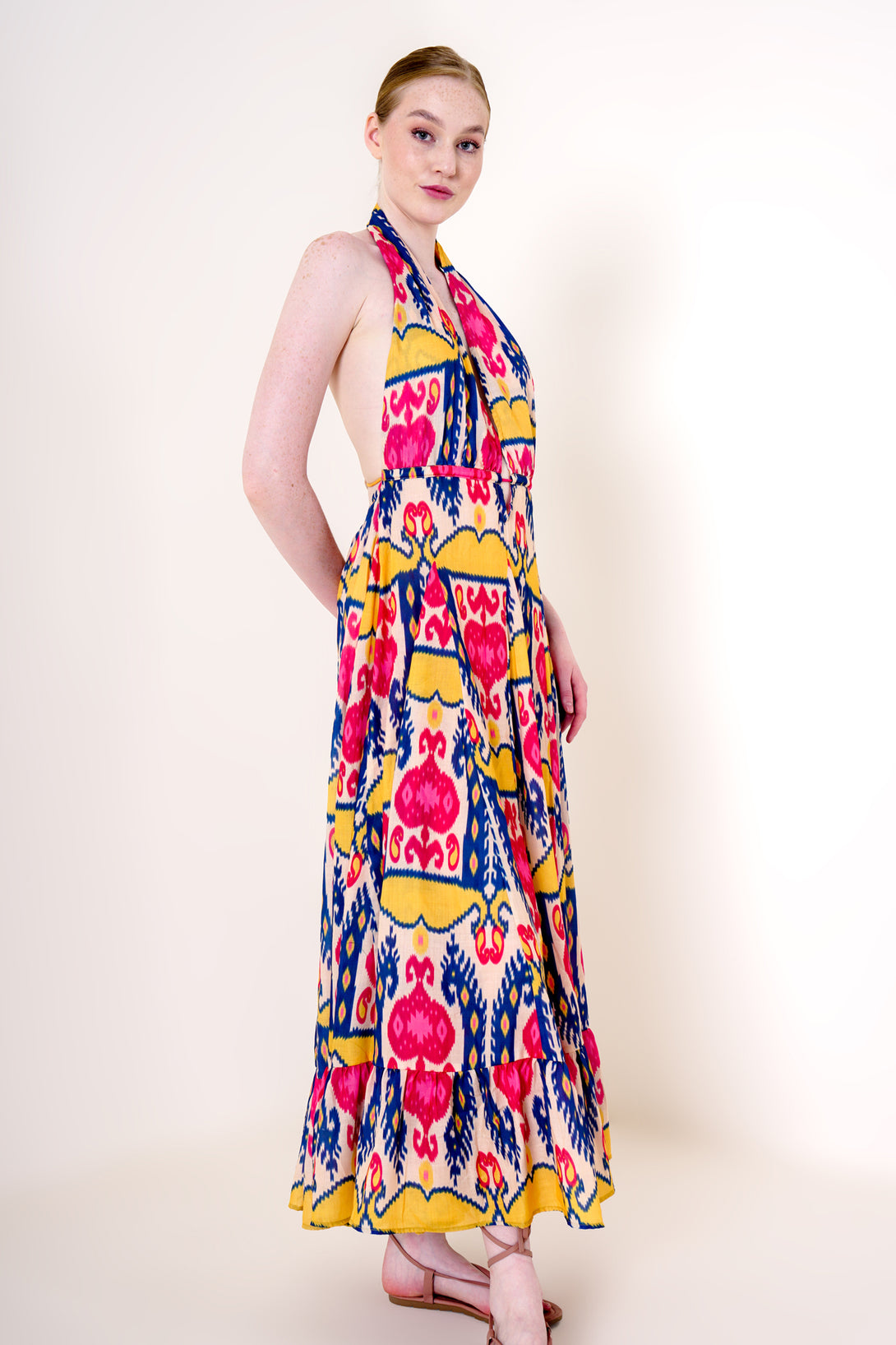 Designer Floor Length Dress | Deep Neckline Dress | Yellow Long Dress Small Designer Floor Length Dress | Deep Neckline Dress | Yellow Long Dress Small