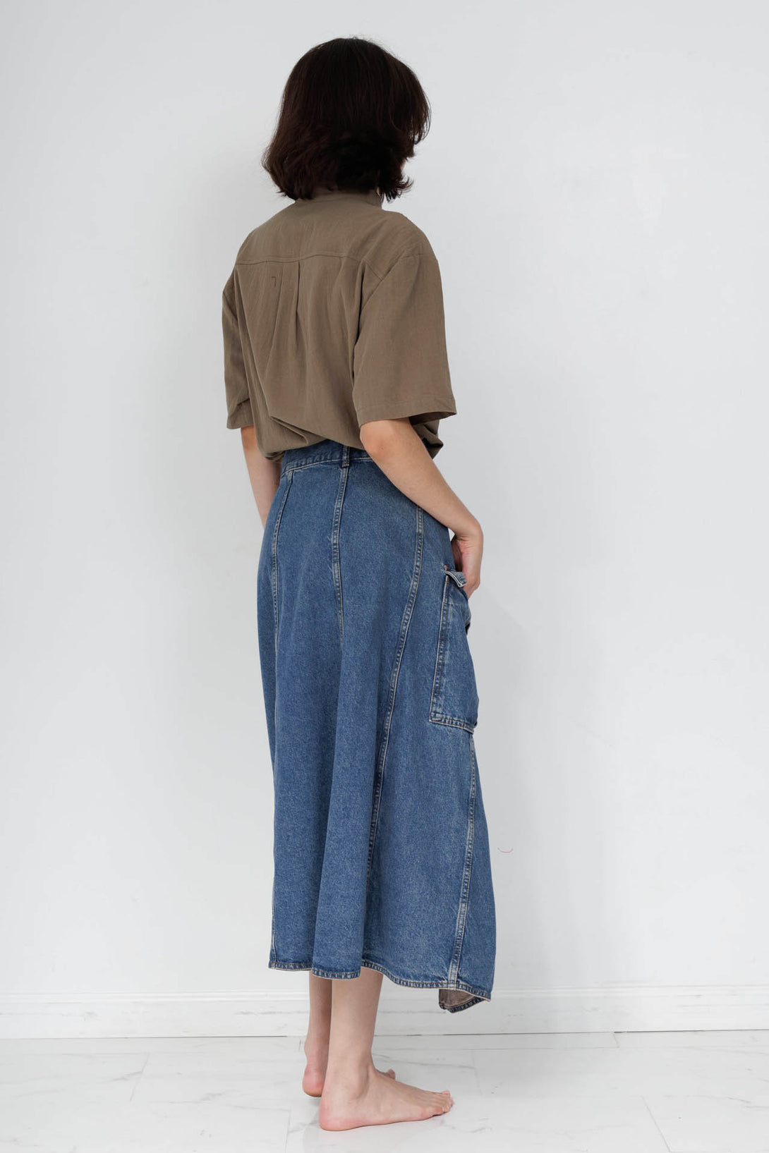 long jeans skirt for women, HT 360 Collective, blue long denim skirt, long denim skirts for ladies,