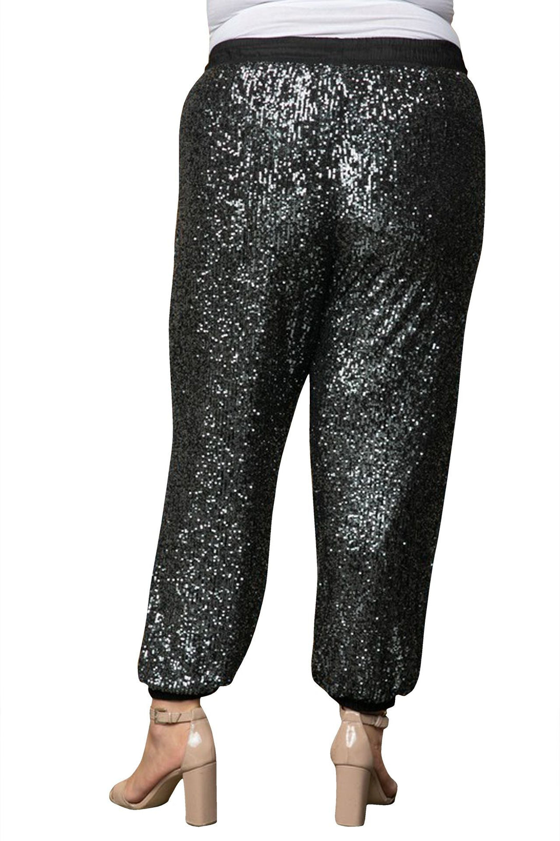 "black sequin jogger pants" "sequin jogger pants women" "sequin jogger pants" "HT 360 Collective" 