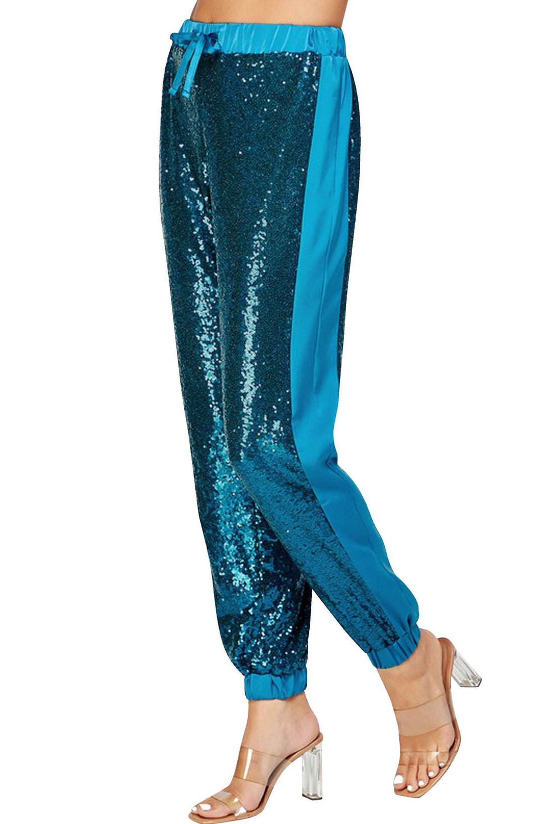 "womens plus size sequin joggers" "jogger sequin pants" "sequin joggers womens" "HT 360 Collective" 