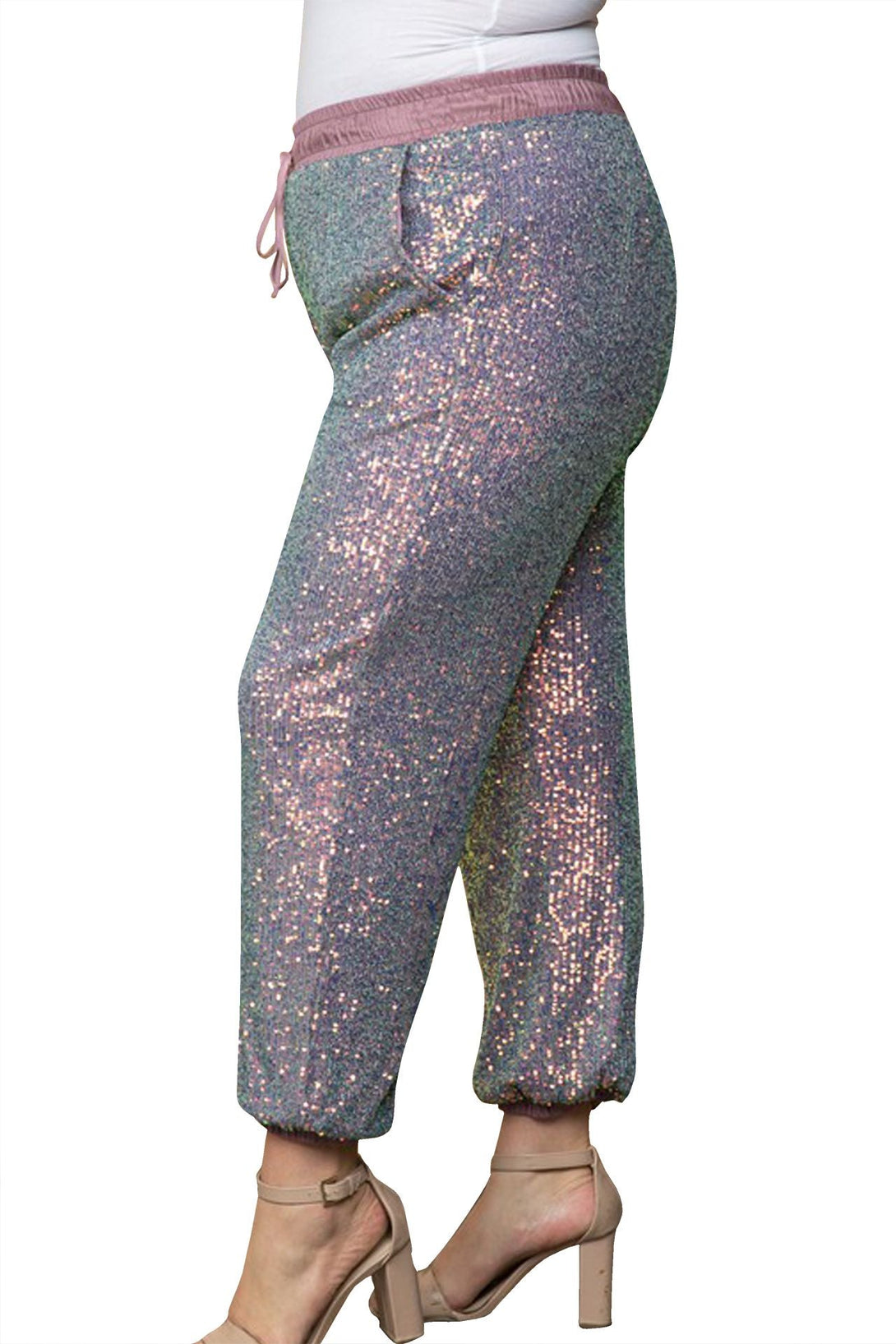 "womens sequin joggers" "HT 360 Collective" "jogger sequin pants" "sequin jogger pants women" "sequin joggers womens"