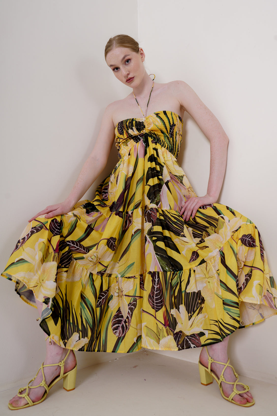 Designer Midi Summer Dresses For Women | Yellow Midi Summer Dress Small Designer Midi Summer Dresses For Women | Yellow Midi Summer Dress Small
