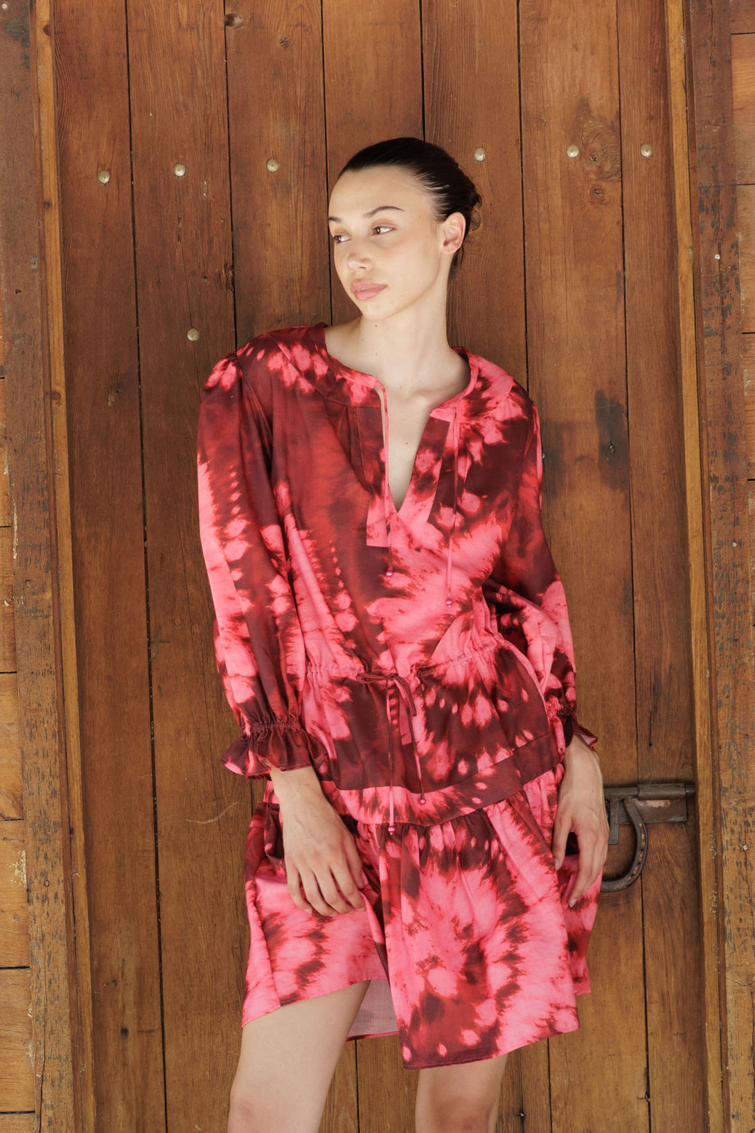 long sleeve mini red dress, summer mini dress, short dresses for women, HT 360 Collective,