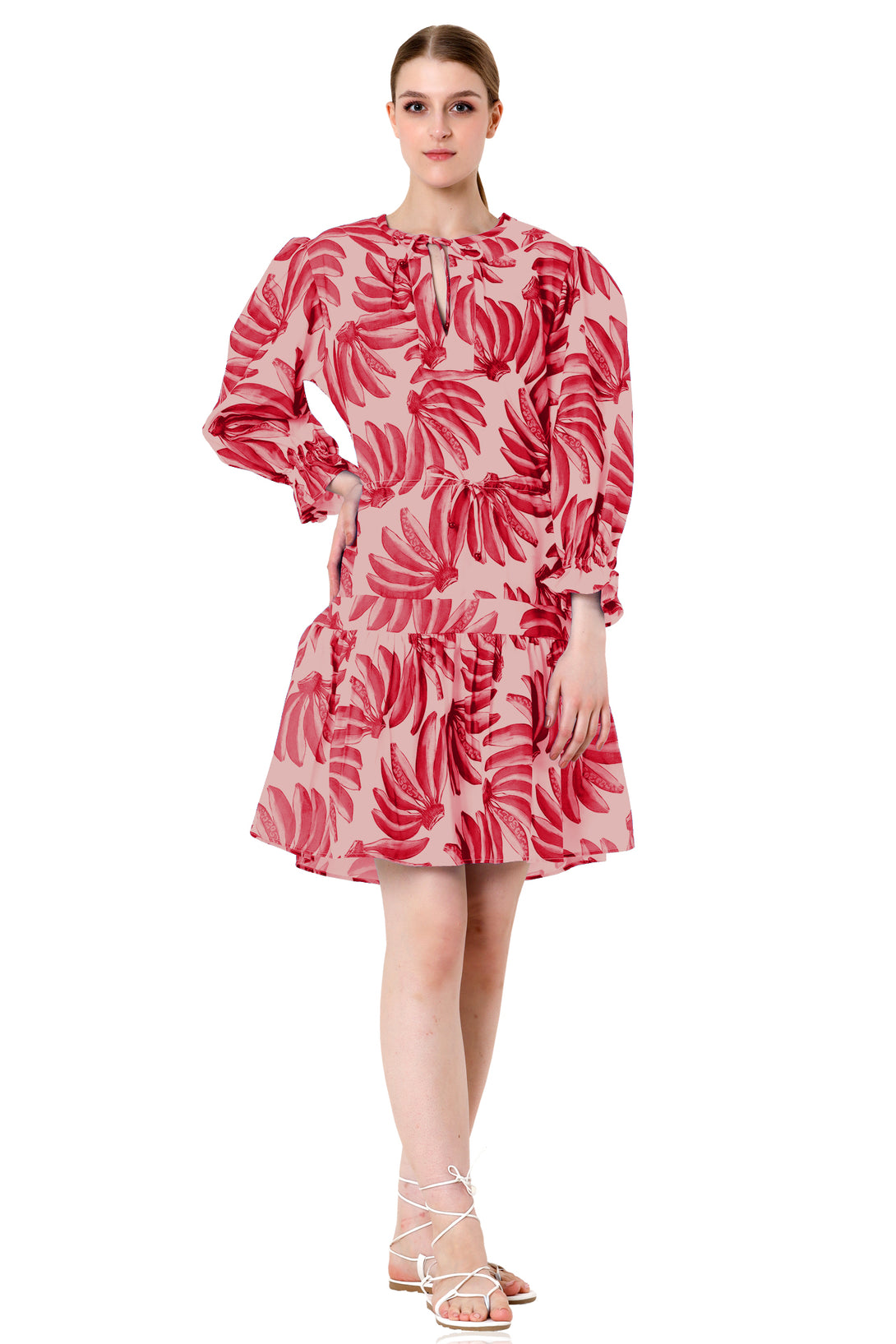 red mini dress, ladies knee length dresses, printed mini dress, HT 360 Collective,