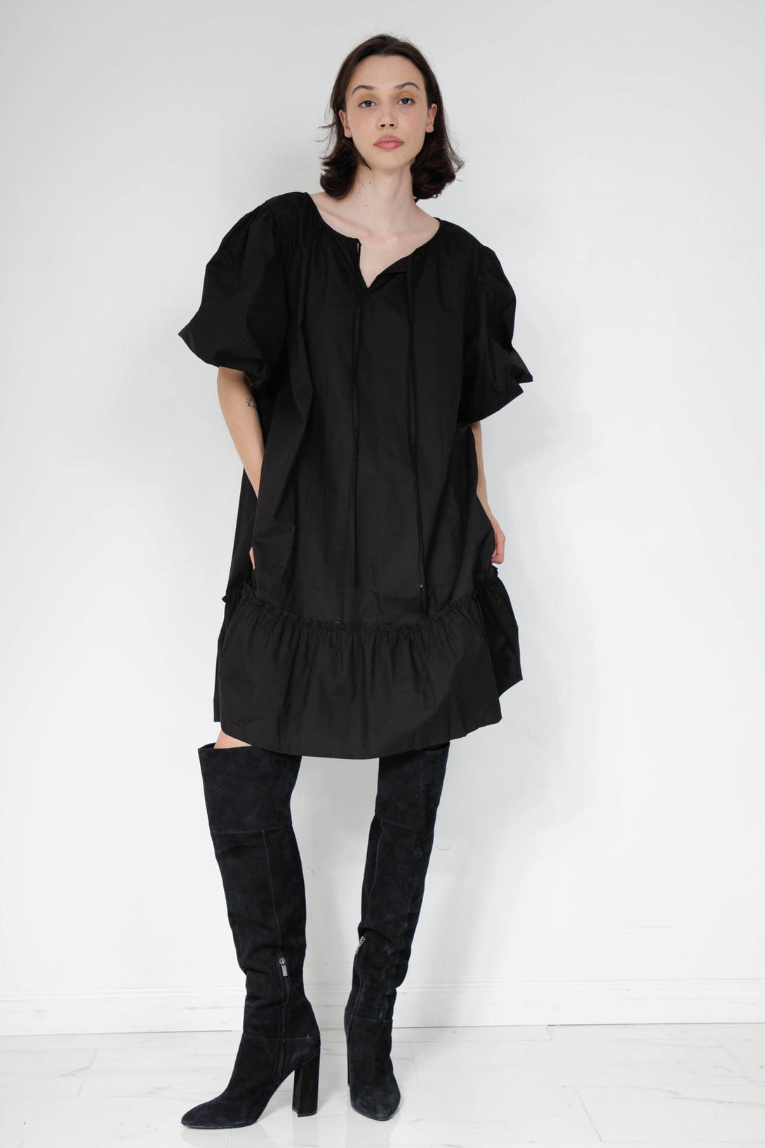 HT 360 Collective - Black Midi Dress | Dress Women Knee Length Large / Black HT 360 Collective - Black Midi Dress | Dress Women Knee Length Large / Black