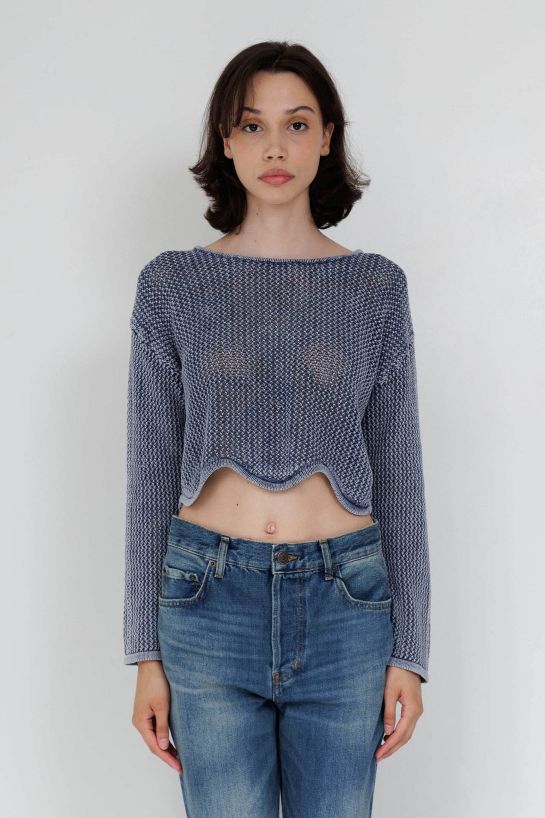 crochet long sleeve, crochet sleeve top, crochet crop top HT 360 Collective,  crochet long sleeve crop top,